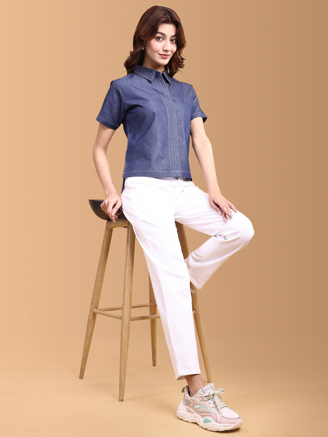 Women Denim Shirt Style Top