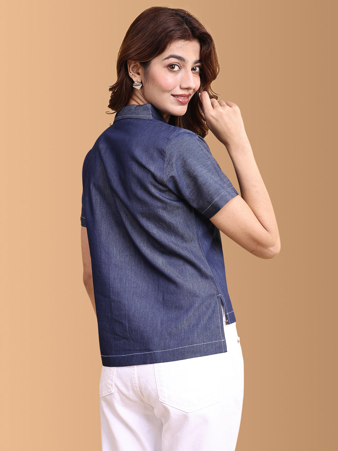Women Denim Shirt Style Top