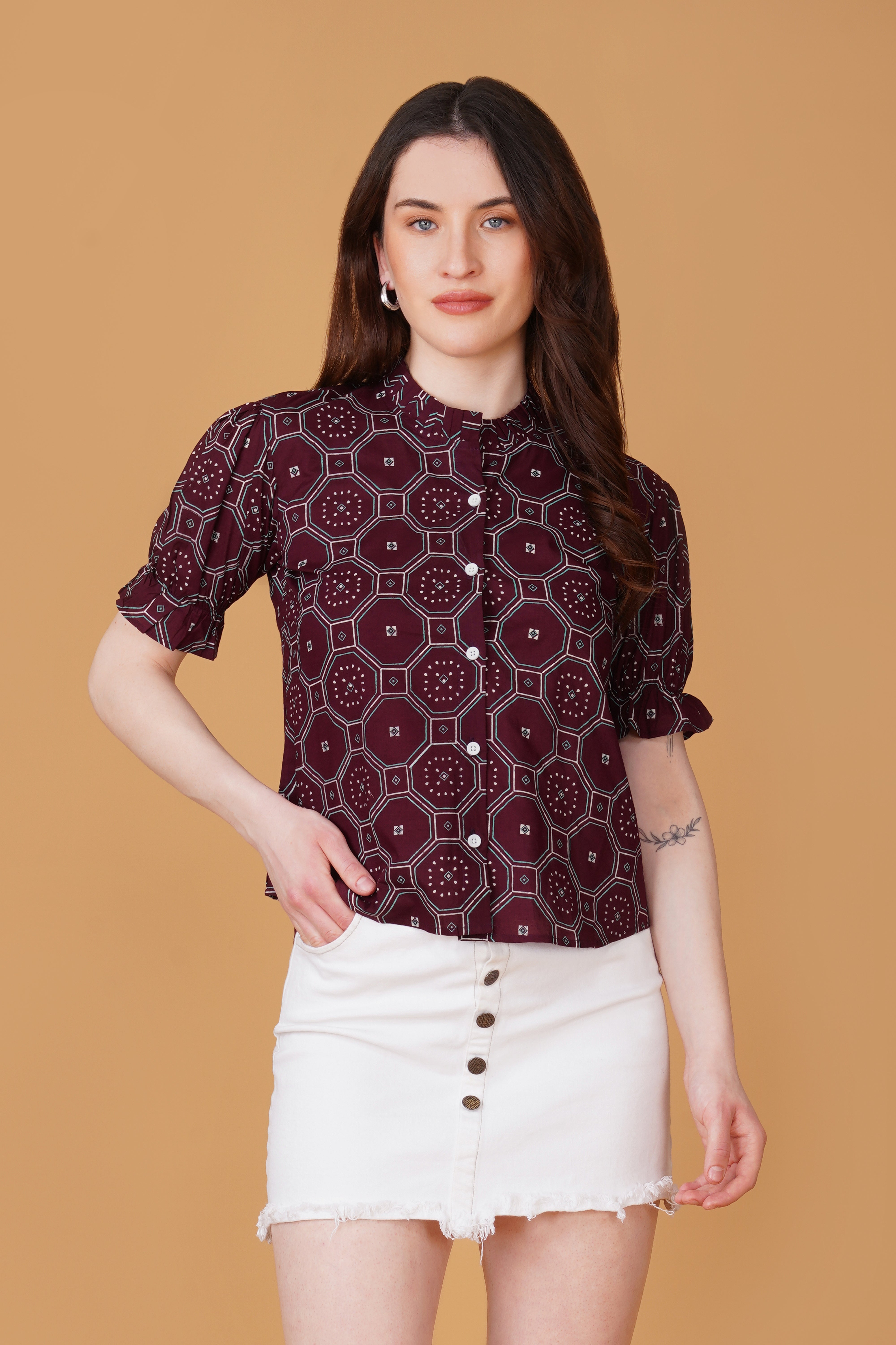 Women Printed Pure Cotton Top
