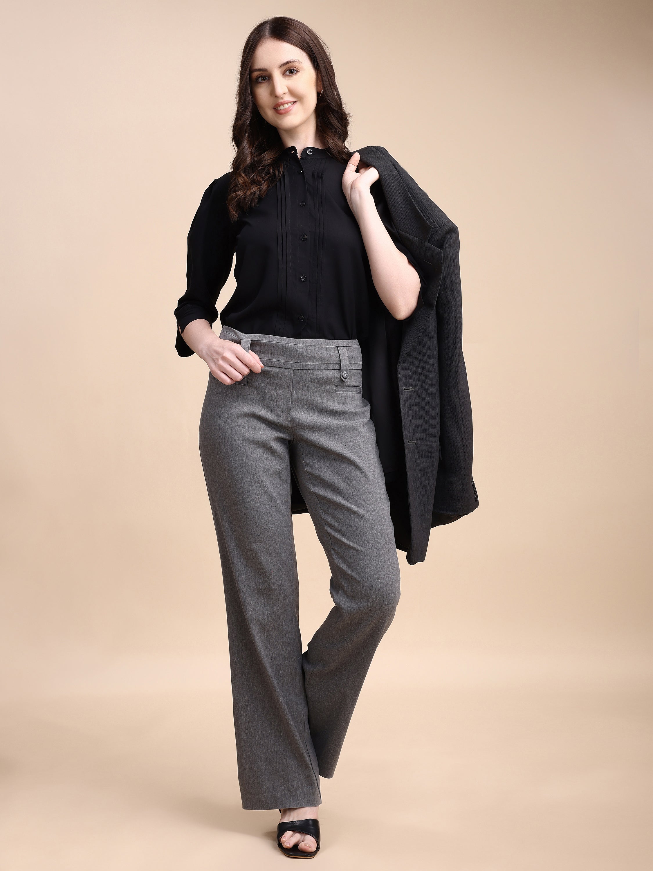 Women Solid Office Wear Shirts