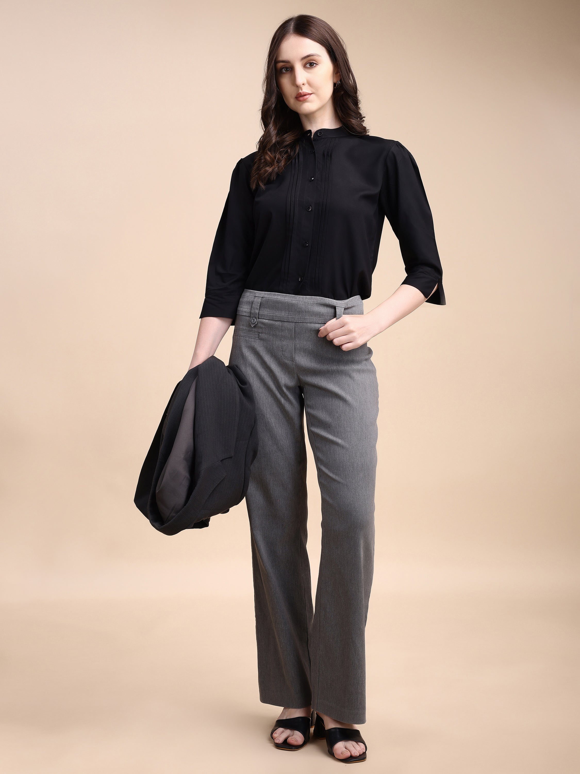 Women Solid Office Wear Shirts