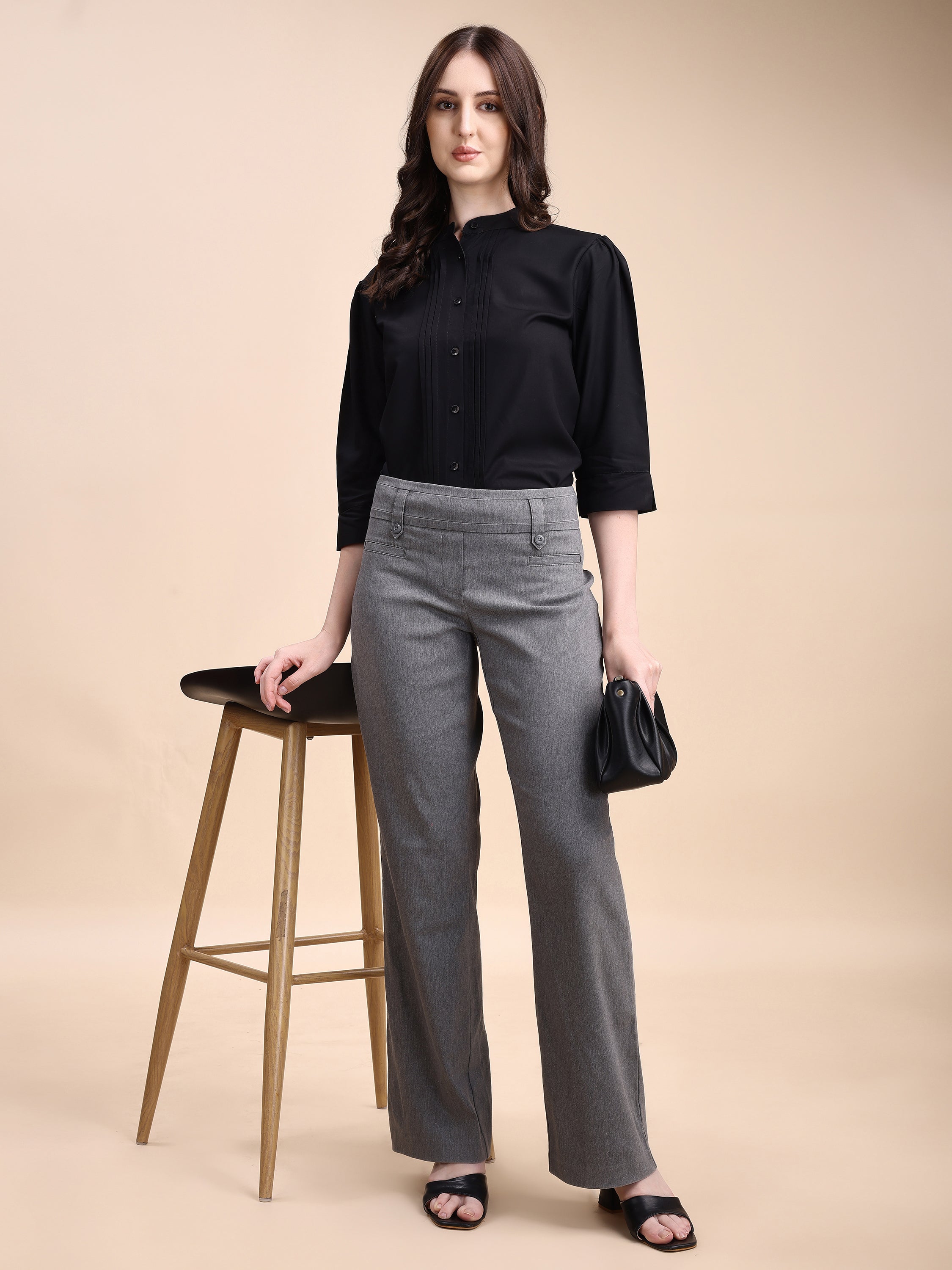 Women Solid Office Wear Shirts