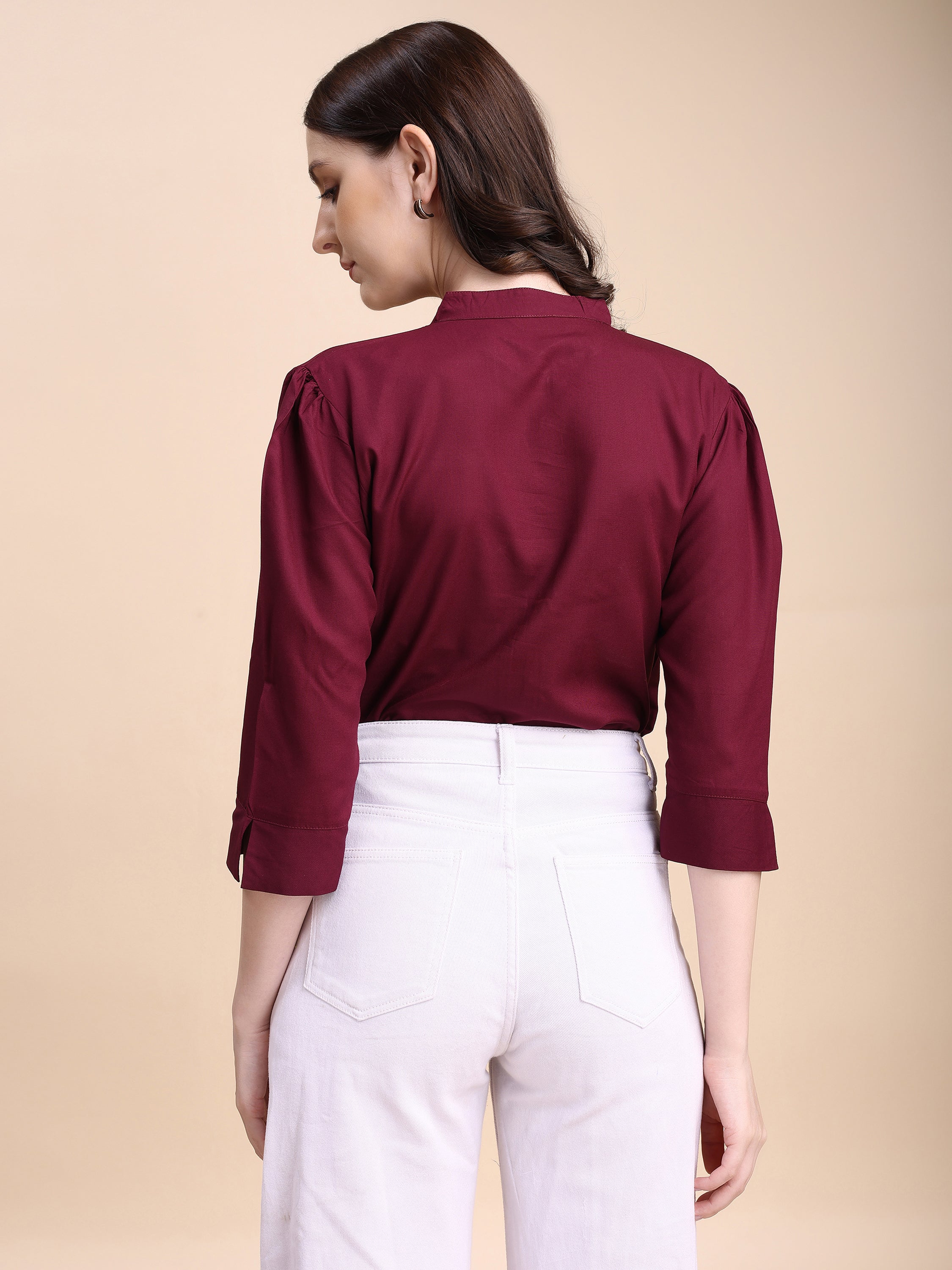 Women Solid Office Wear Shirts
