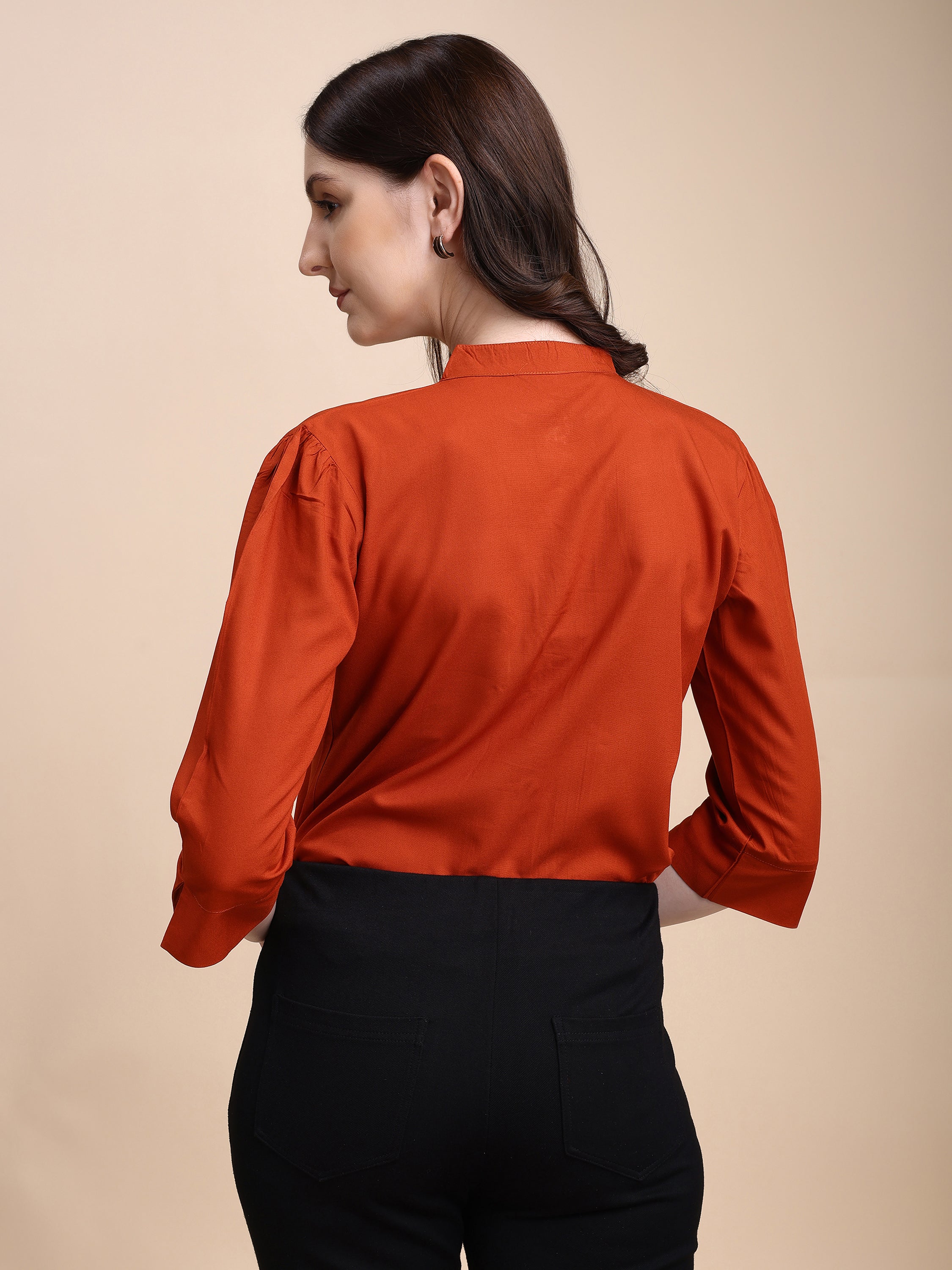 Women Solid Office Wear Shirts