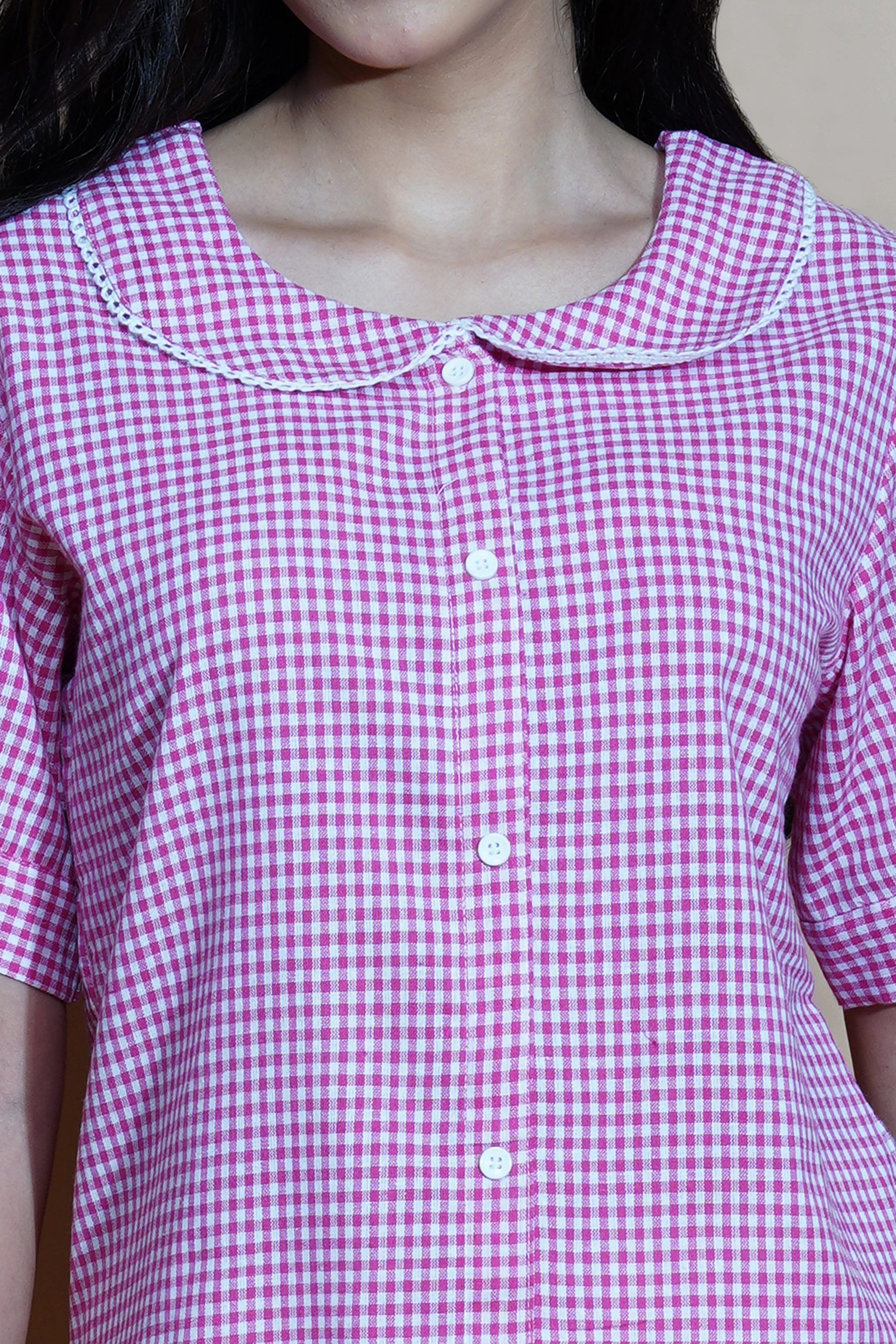 Women Checked Formal Tops