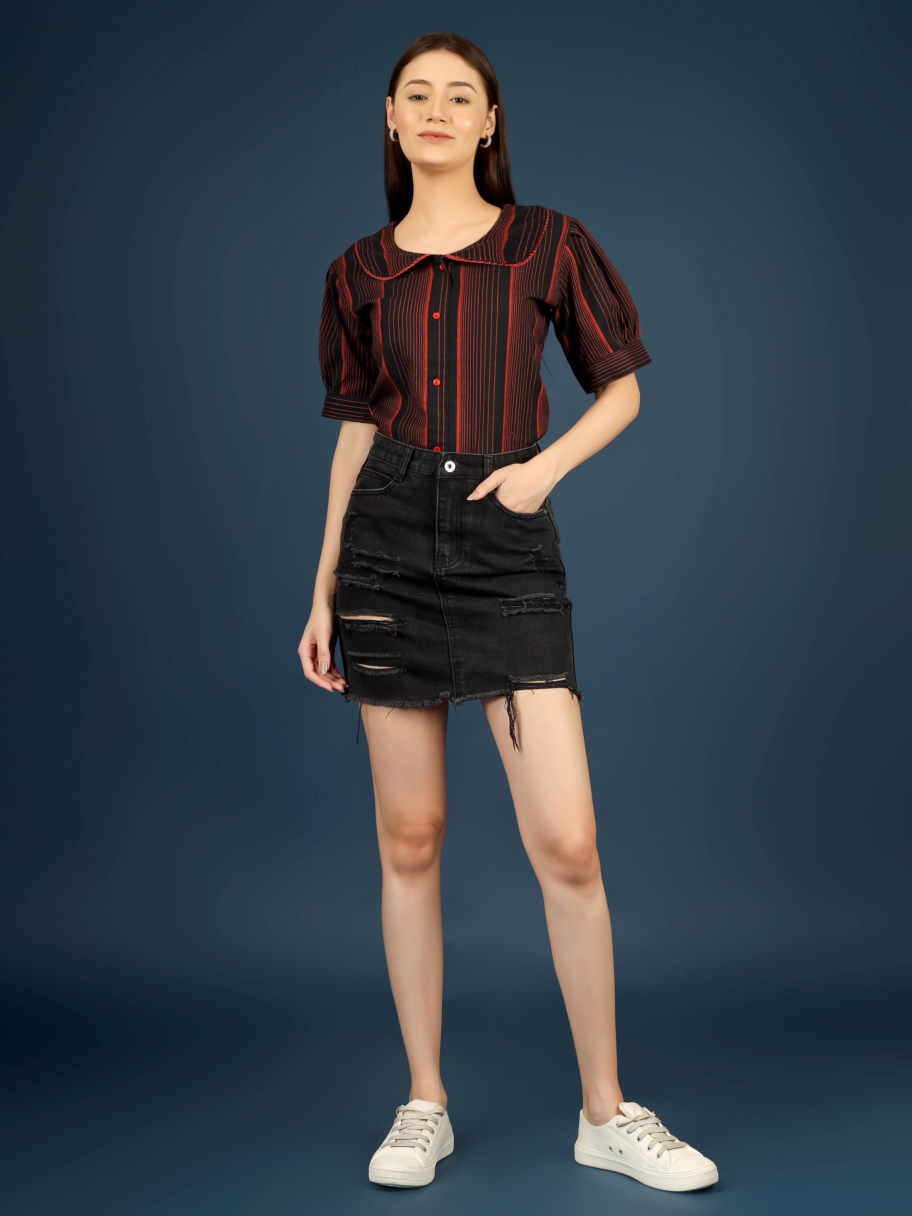 Women Checked Formal Tops