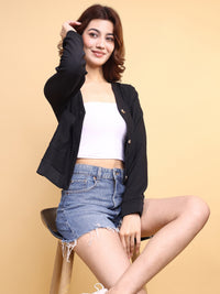 Women Solid Cardigan Top