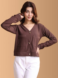 Women Solid Cardigan Top