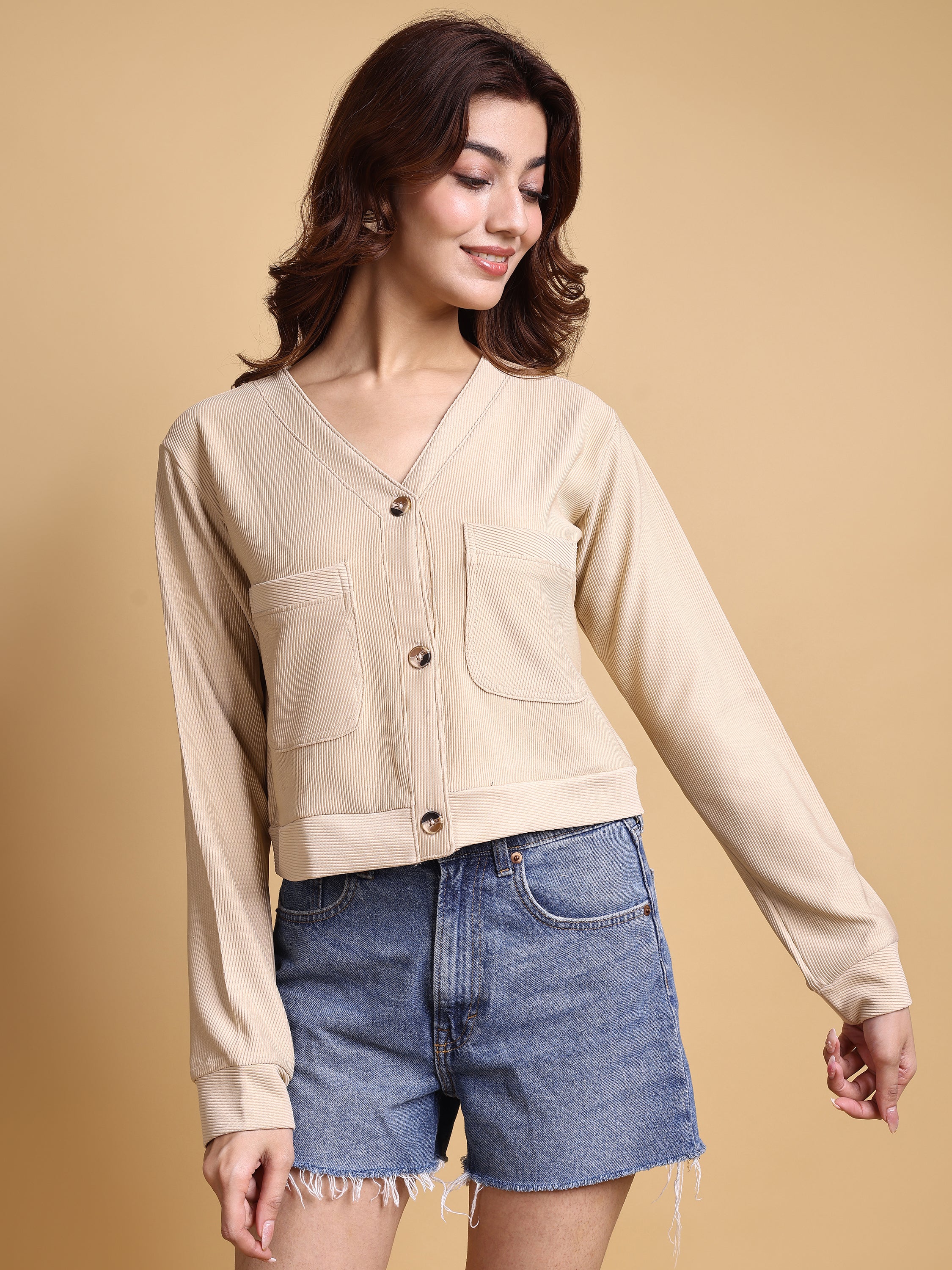 Women Solid Cardigan Top