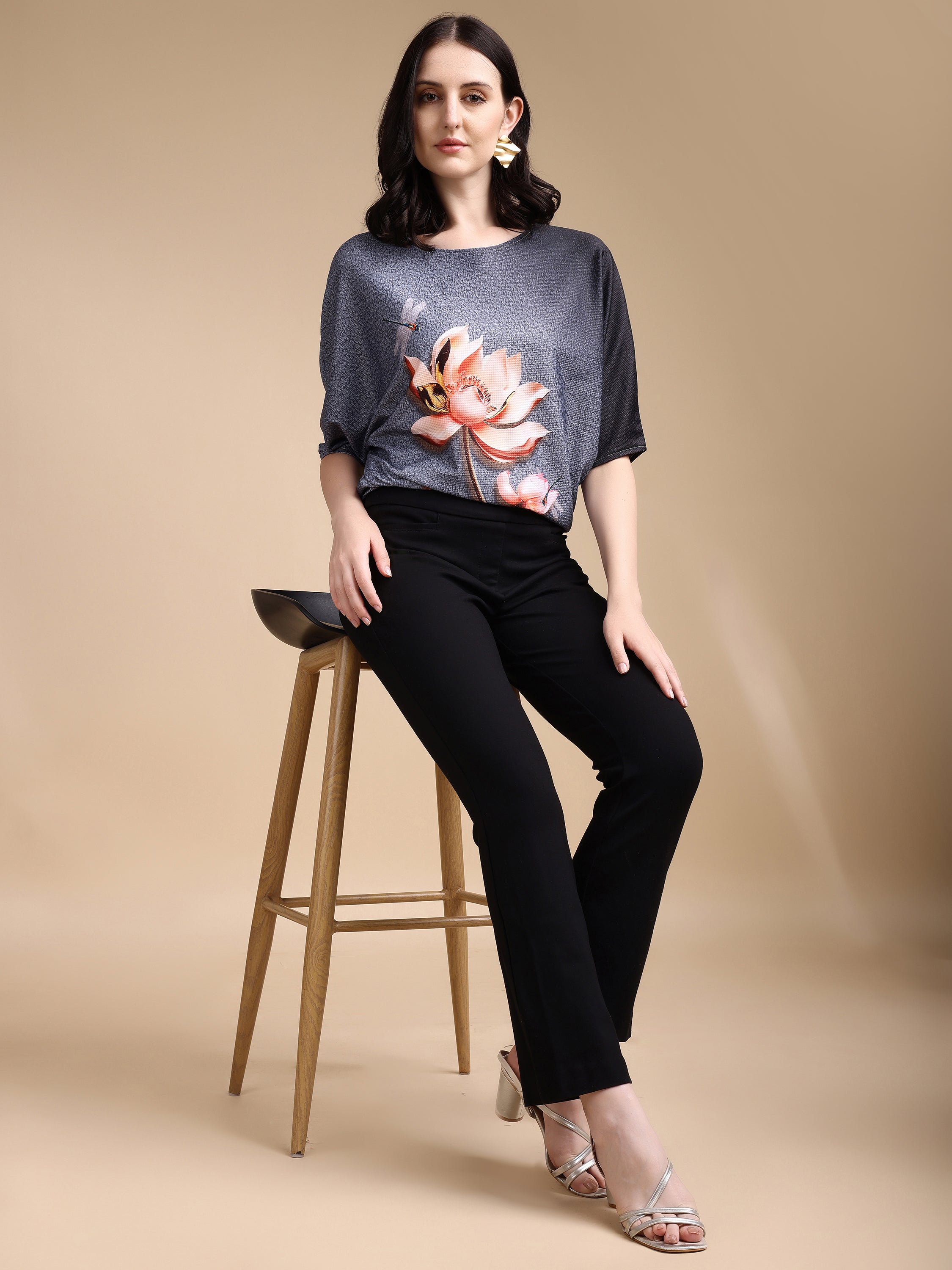 Women printed oversized Top