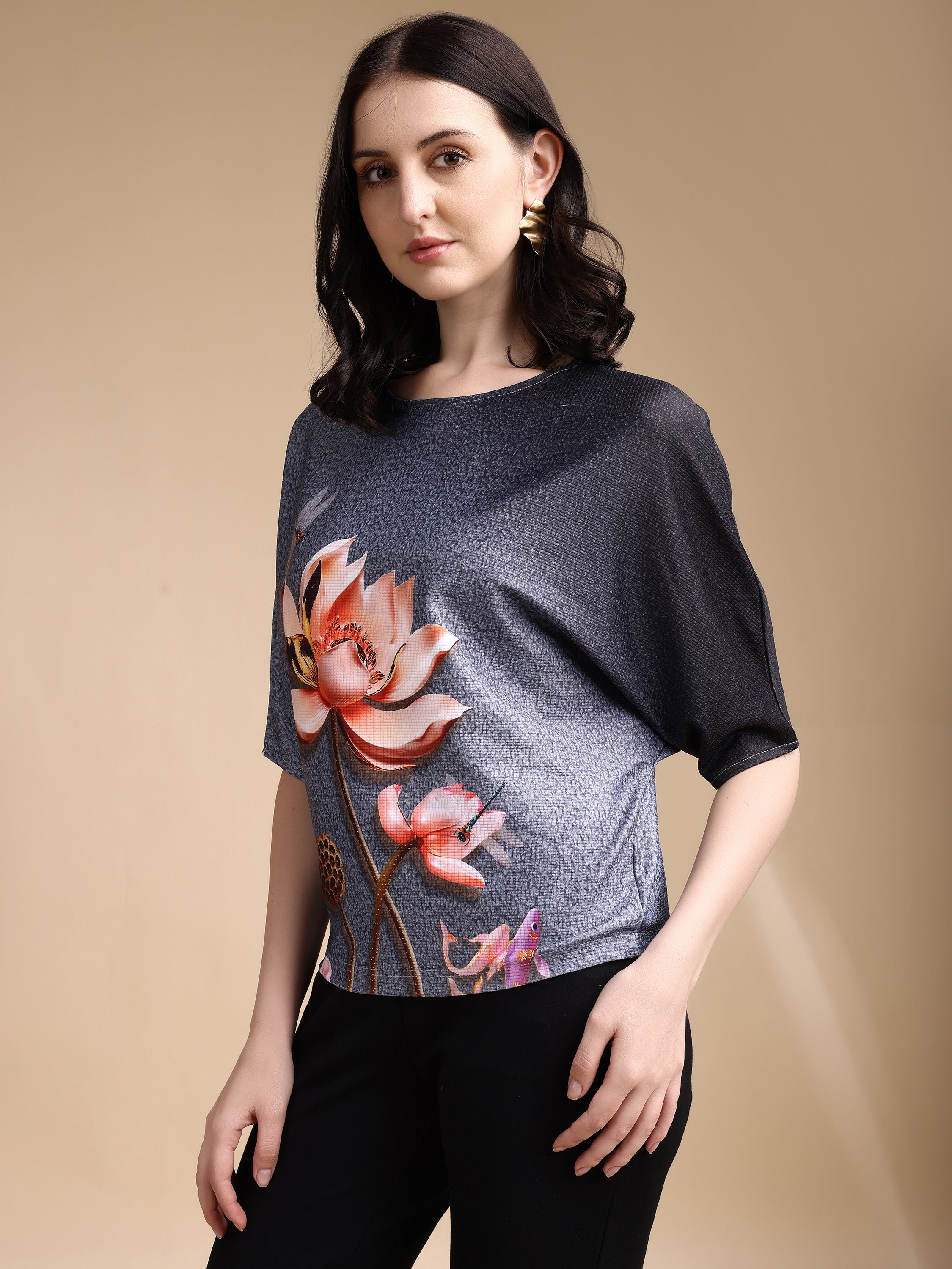 Women printed oversized Top