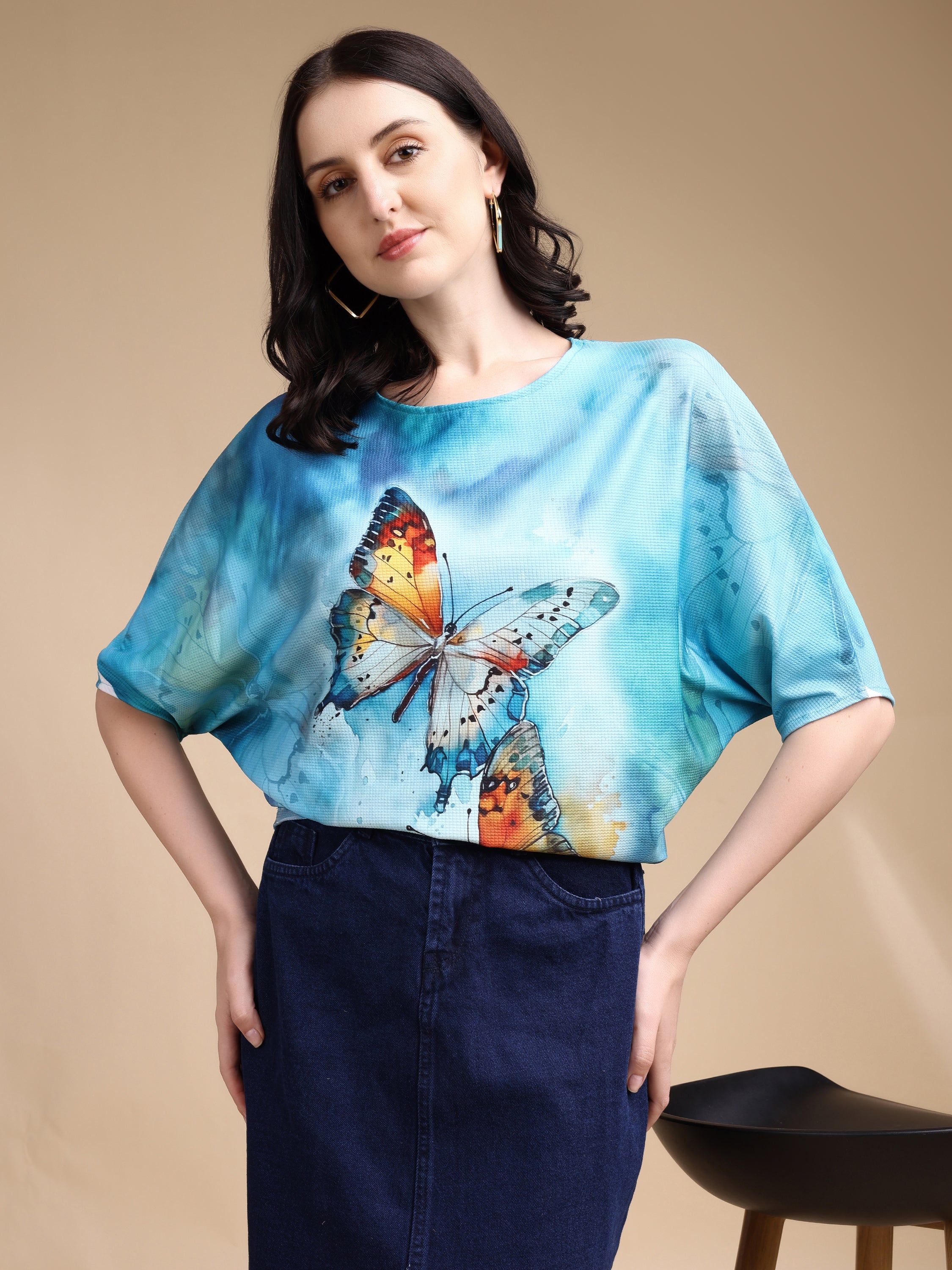 Women printed oversized Top