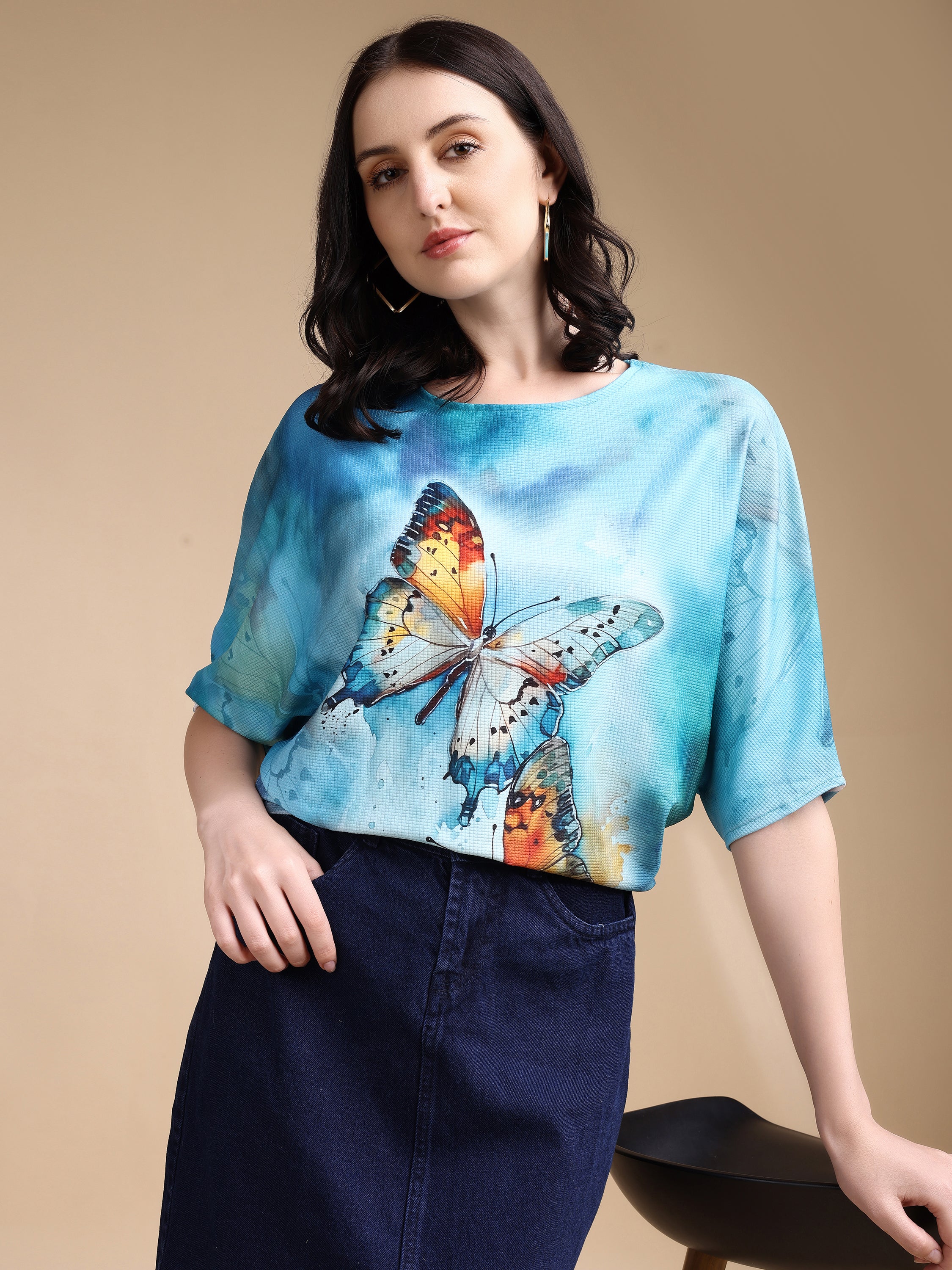 Women printed oversized Top