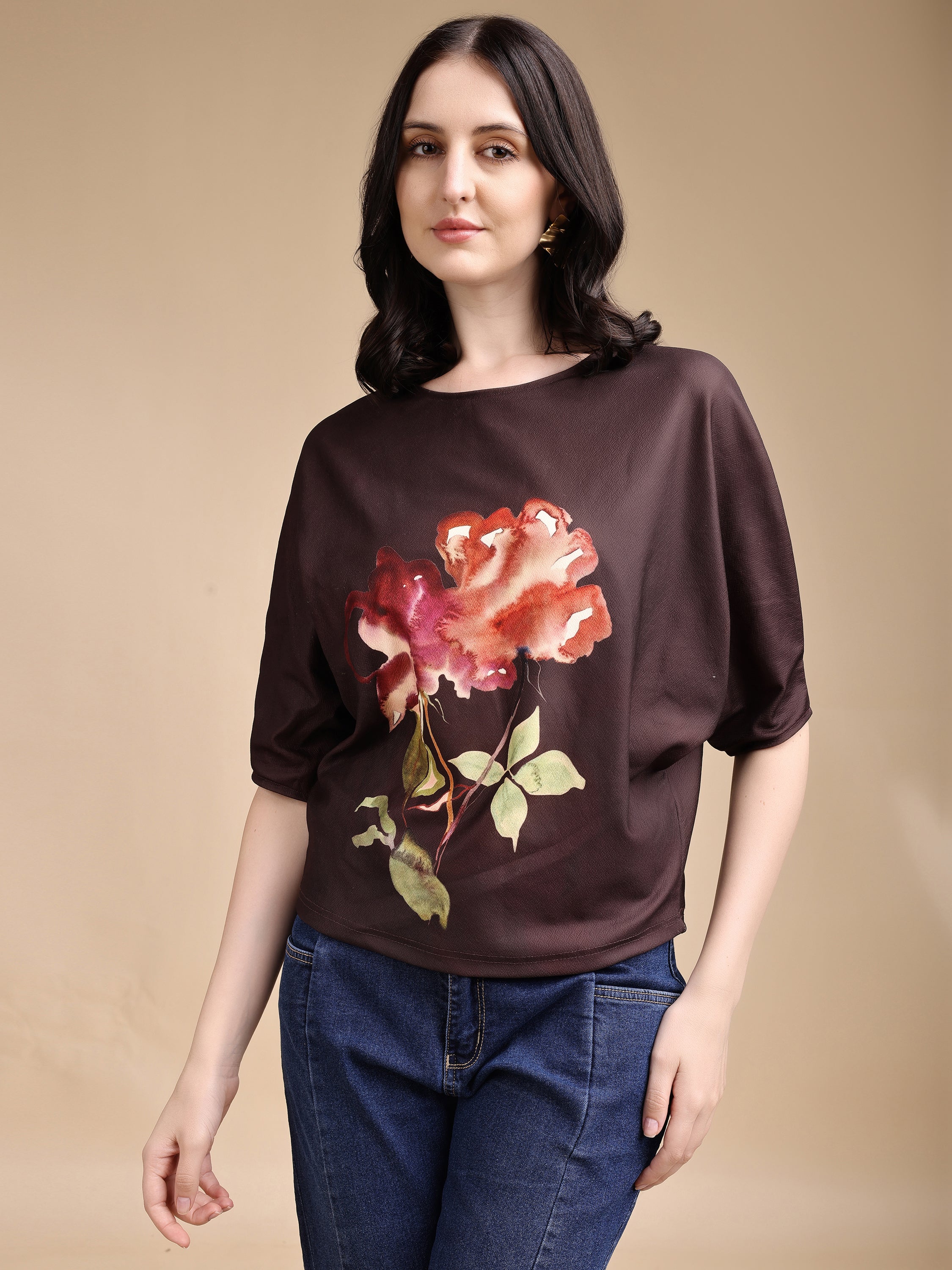 Women printed oversized Top