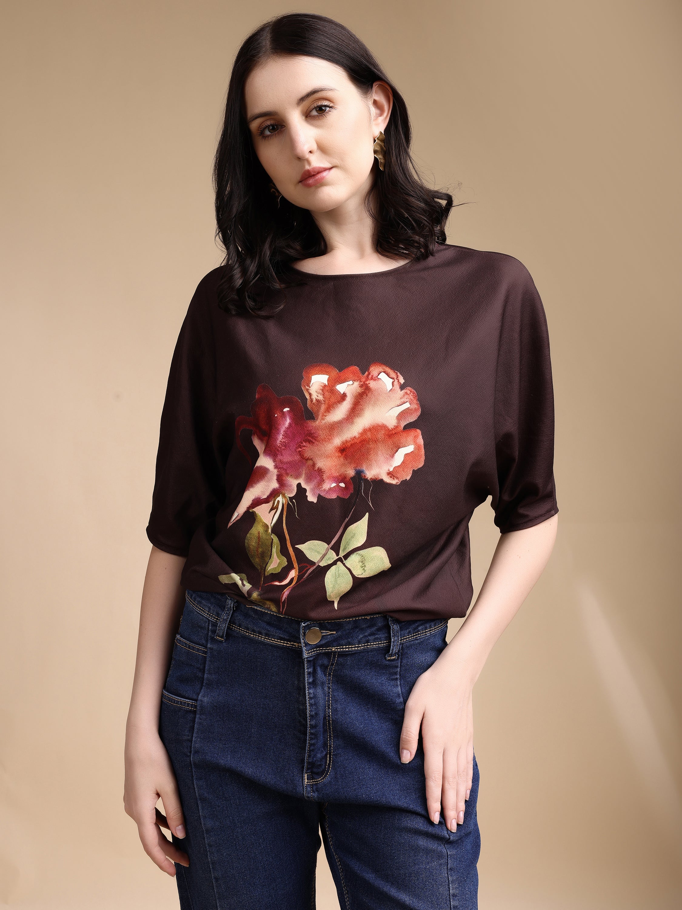 Women printed oversized Top