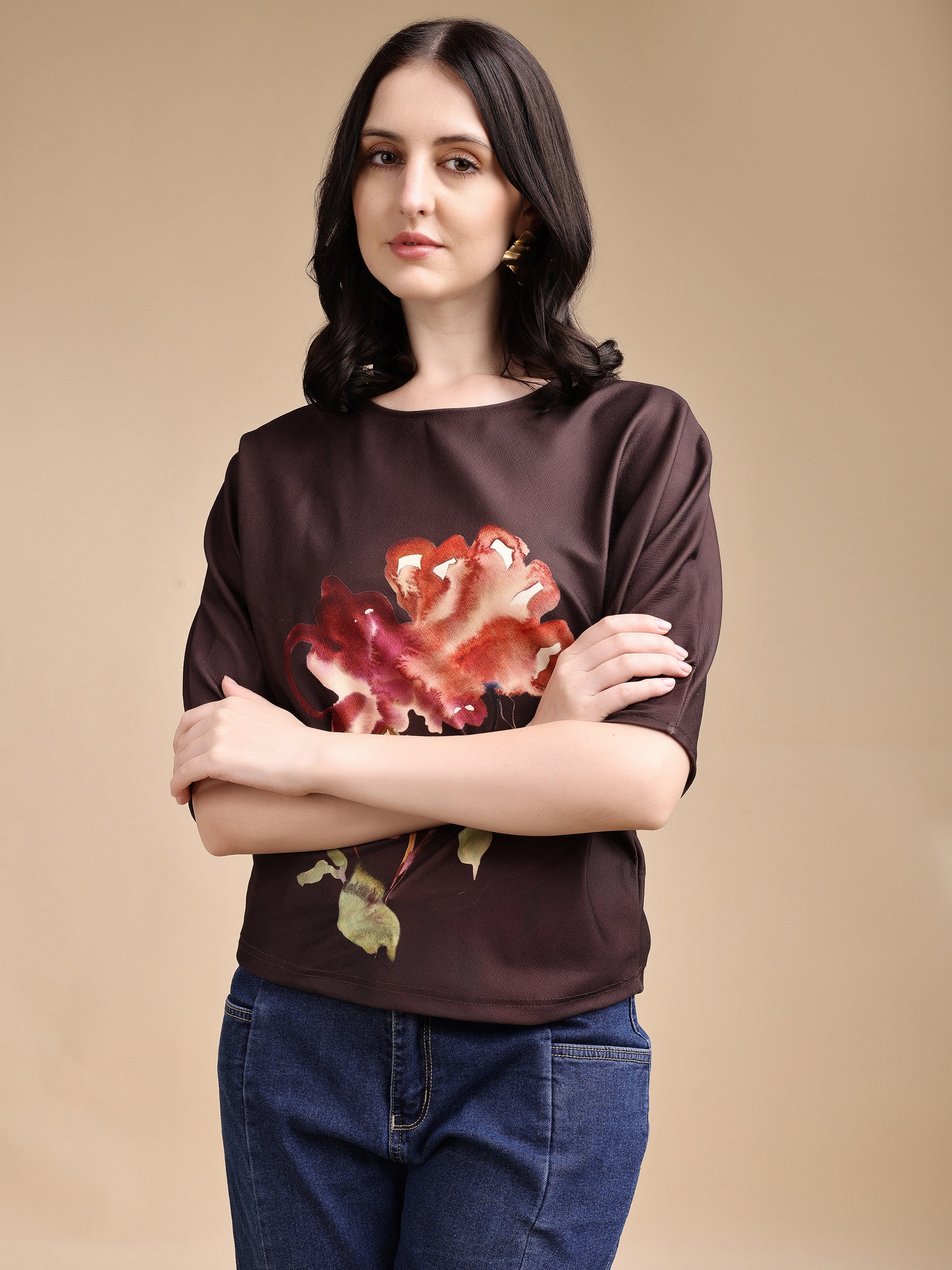 Women printed oversized Top