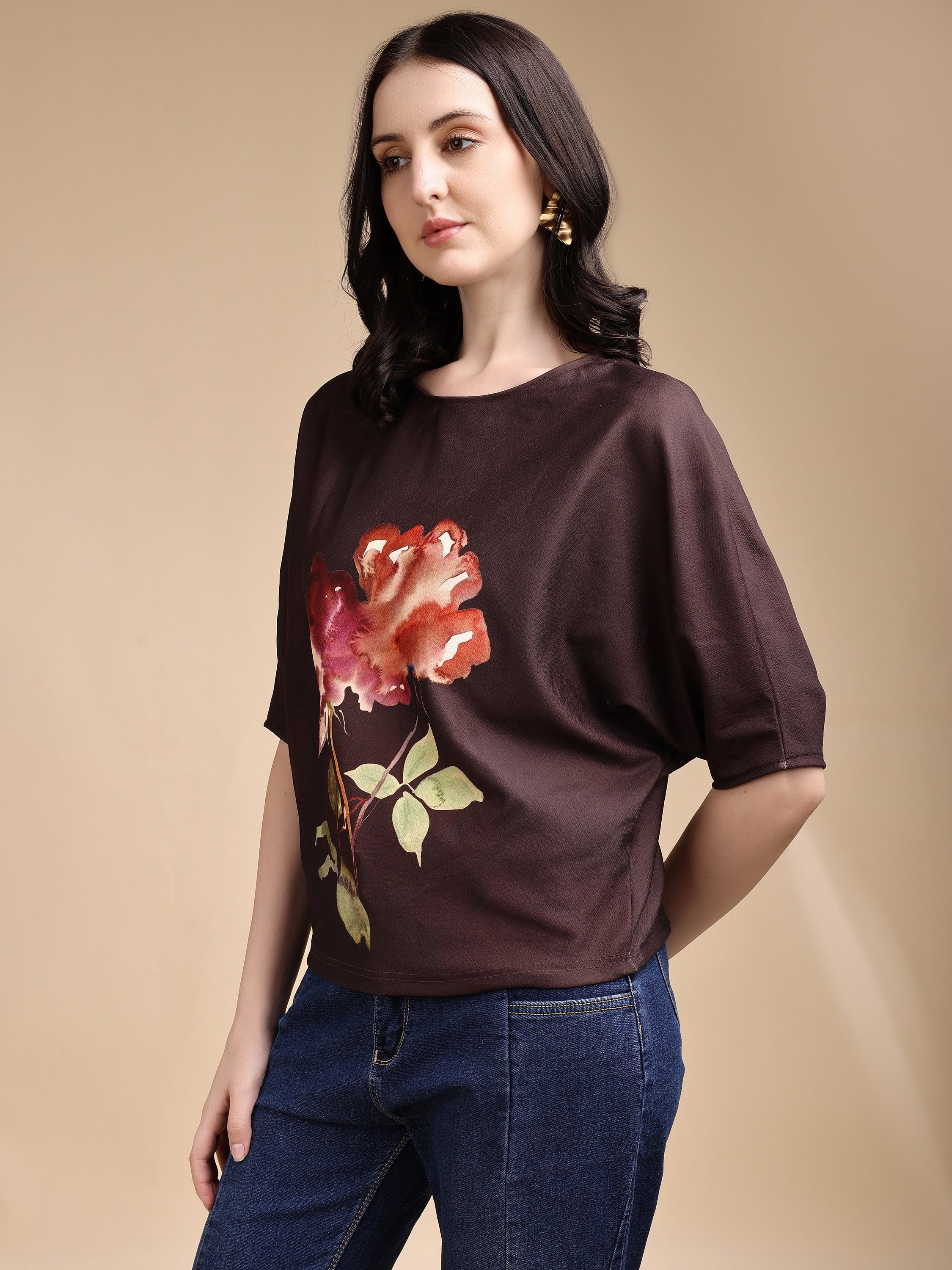 Women printed oversized Top