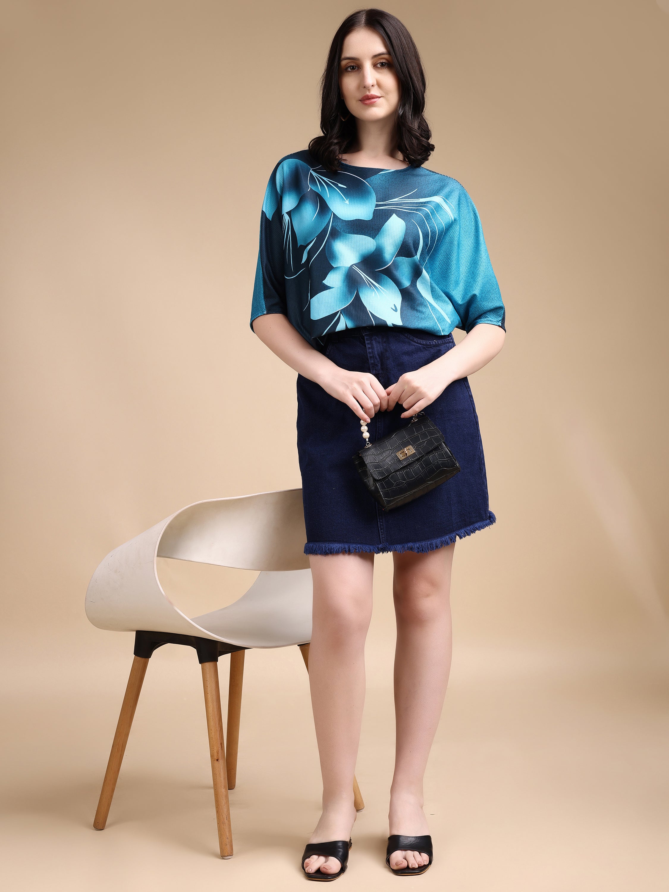 Women printed oversized Top