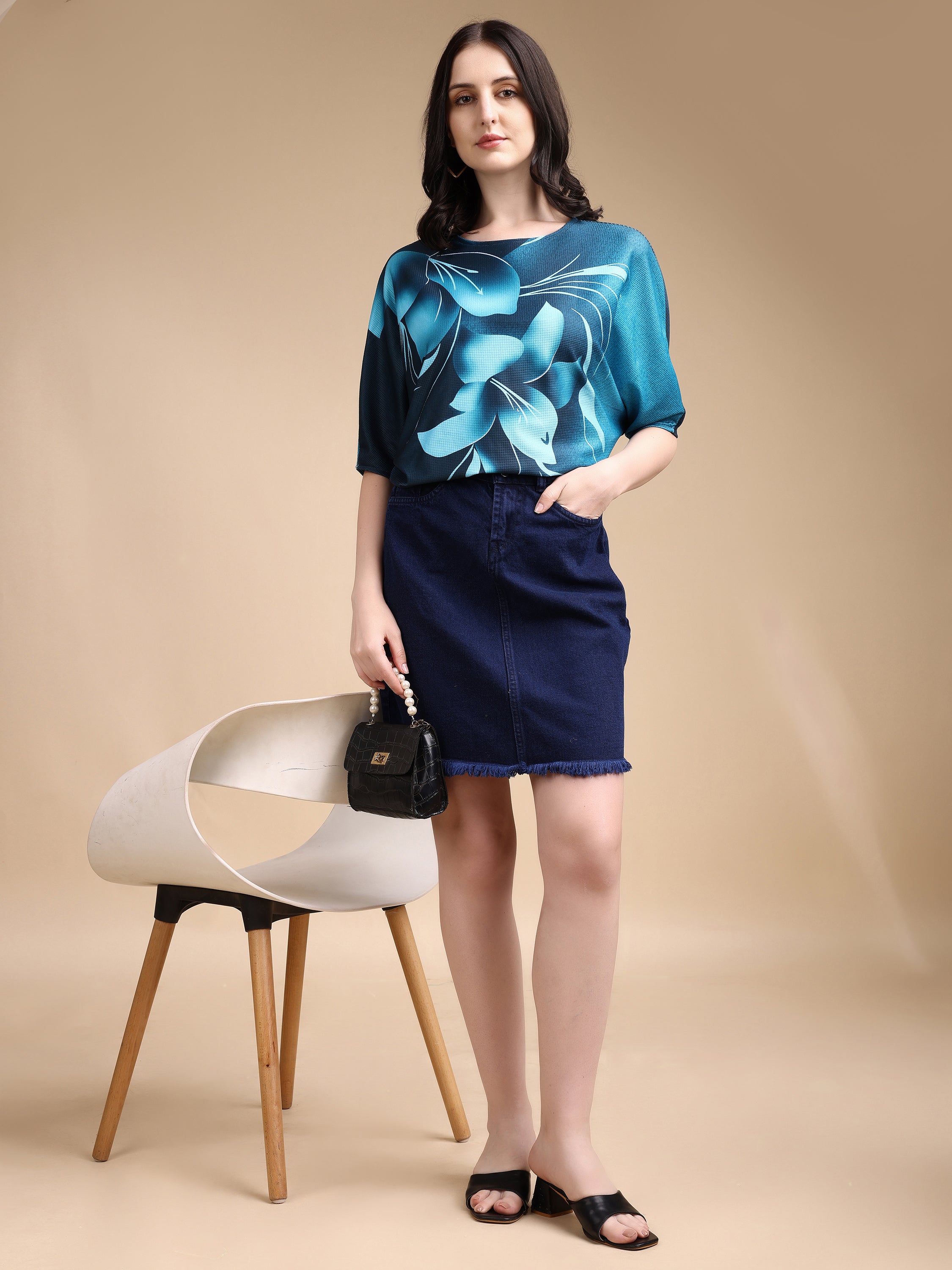Women printed oversized Top
