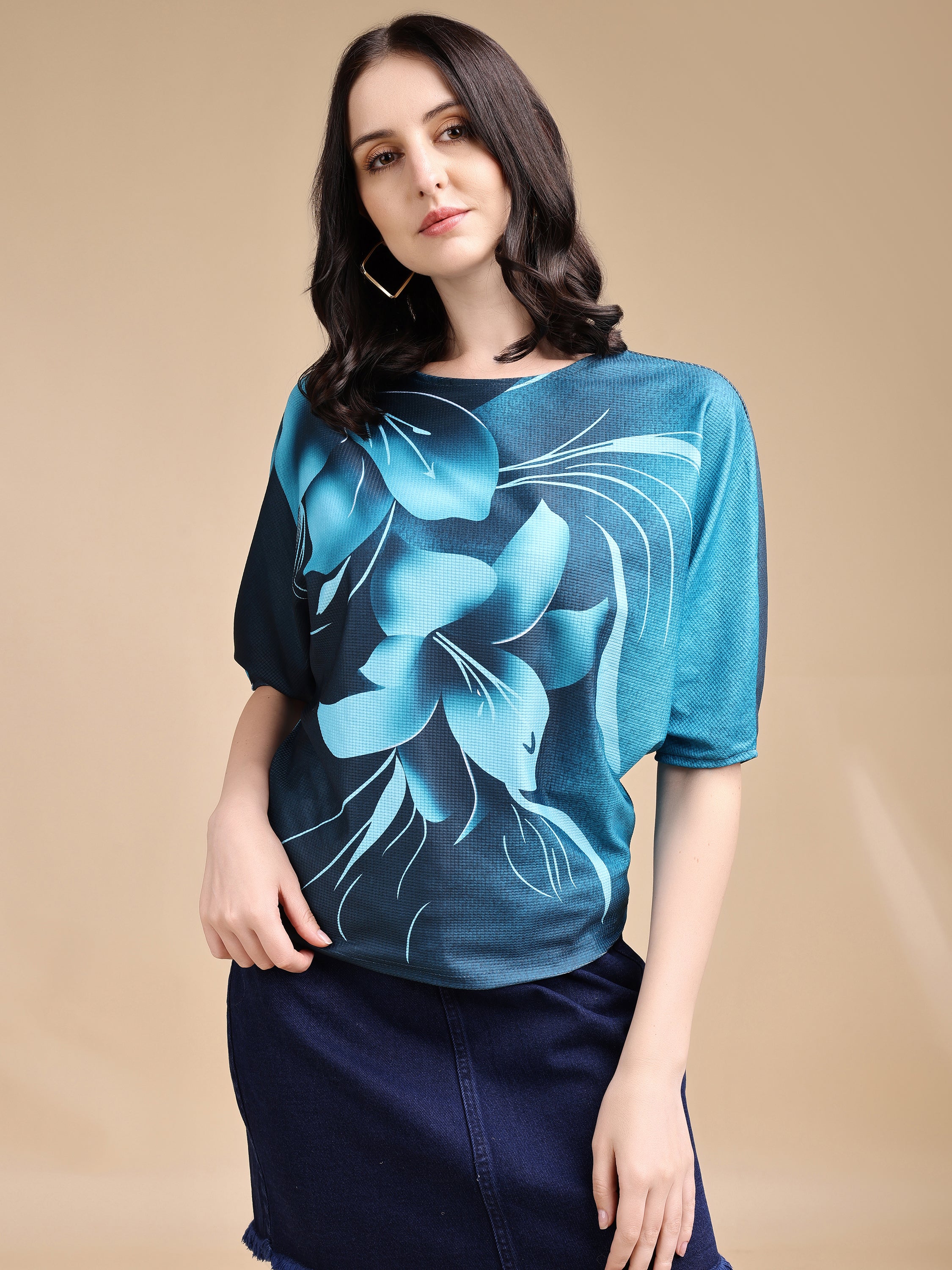Women printed oversized Top