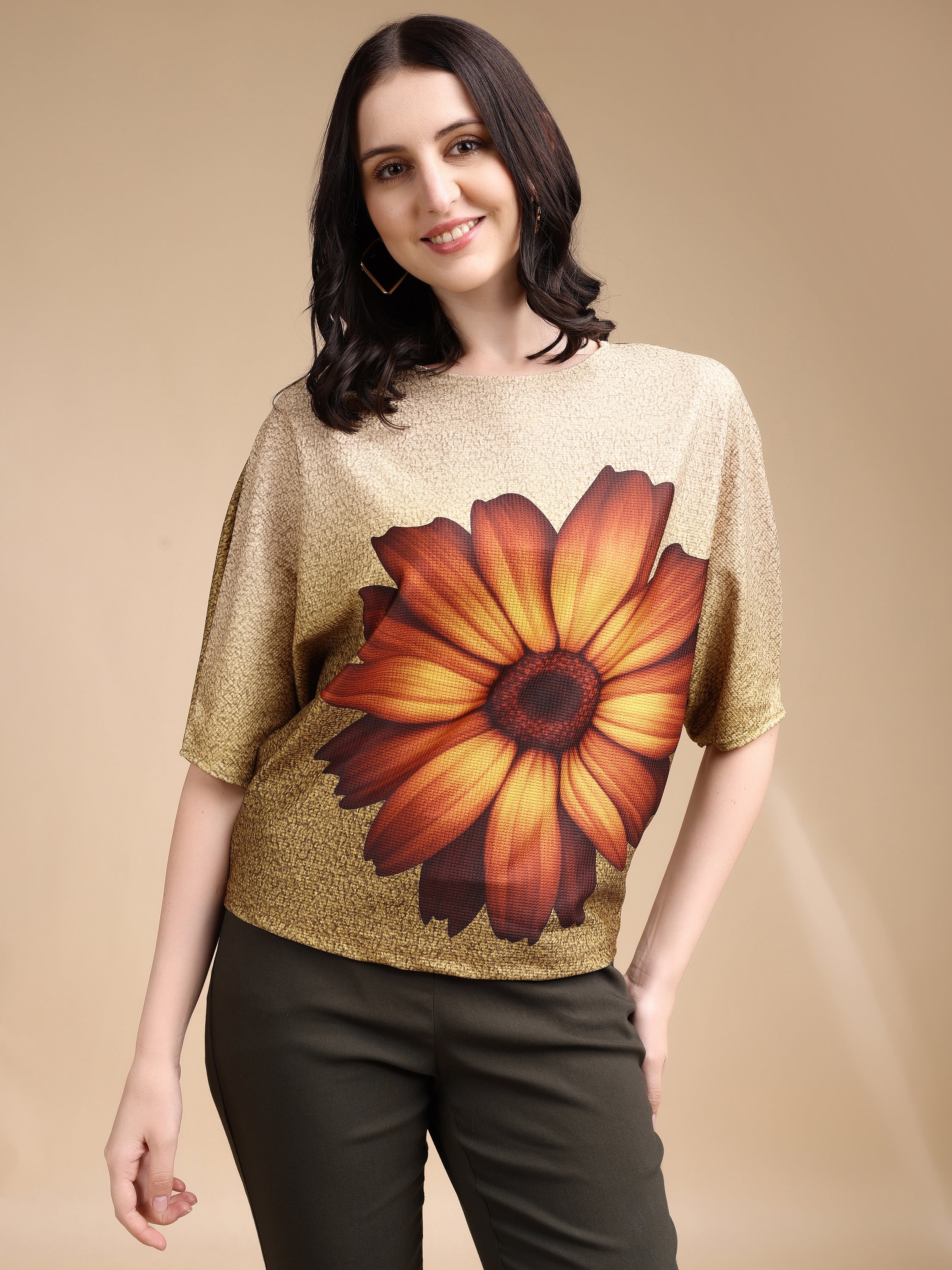 Women printed oversized Top