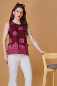 Ethnic Printed Pure Cotton Casual Top