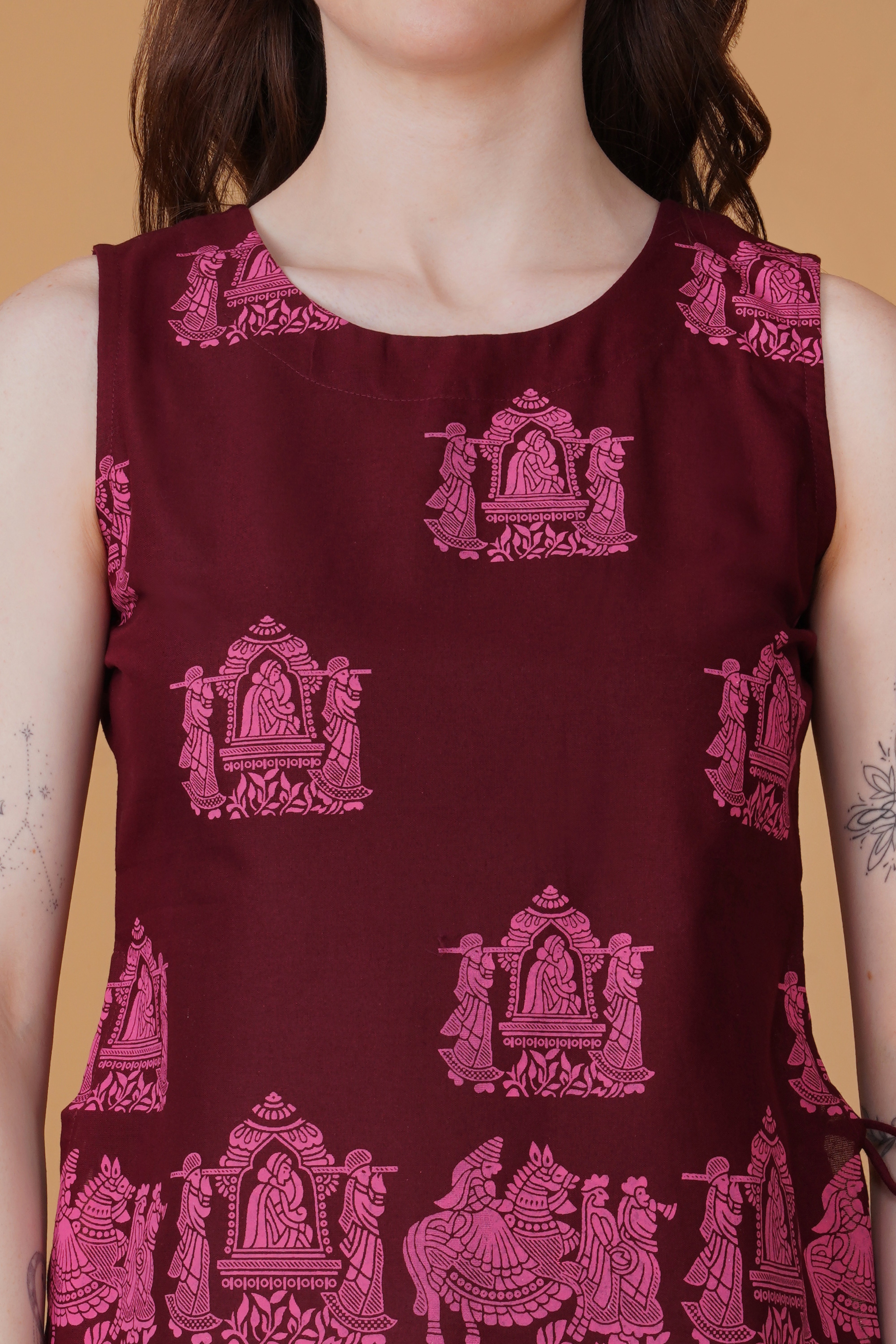 Ethnic Printed Pure Cotton Casual Top