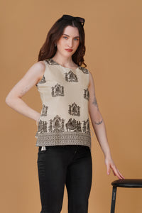 Ethnic Printed Pure Cotton Casual Top