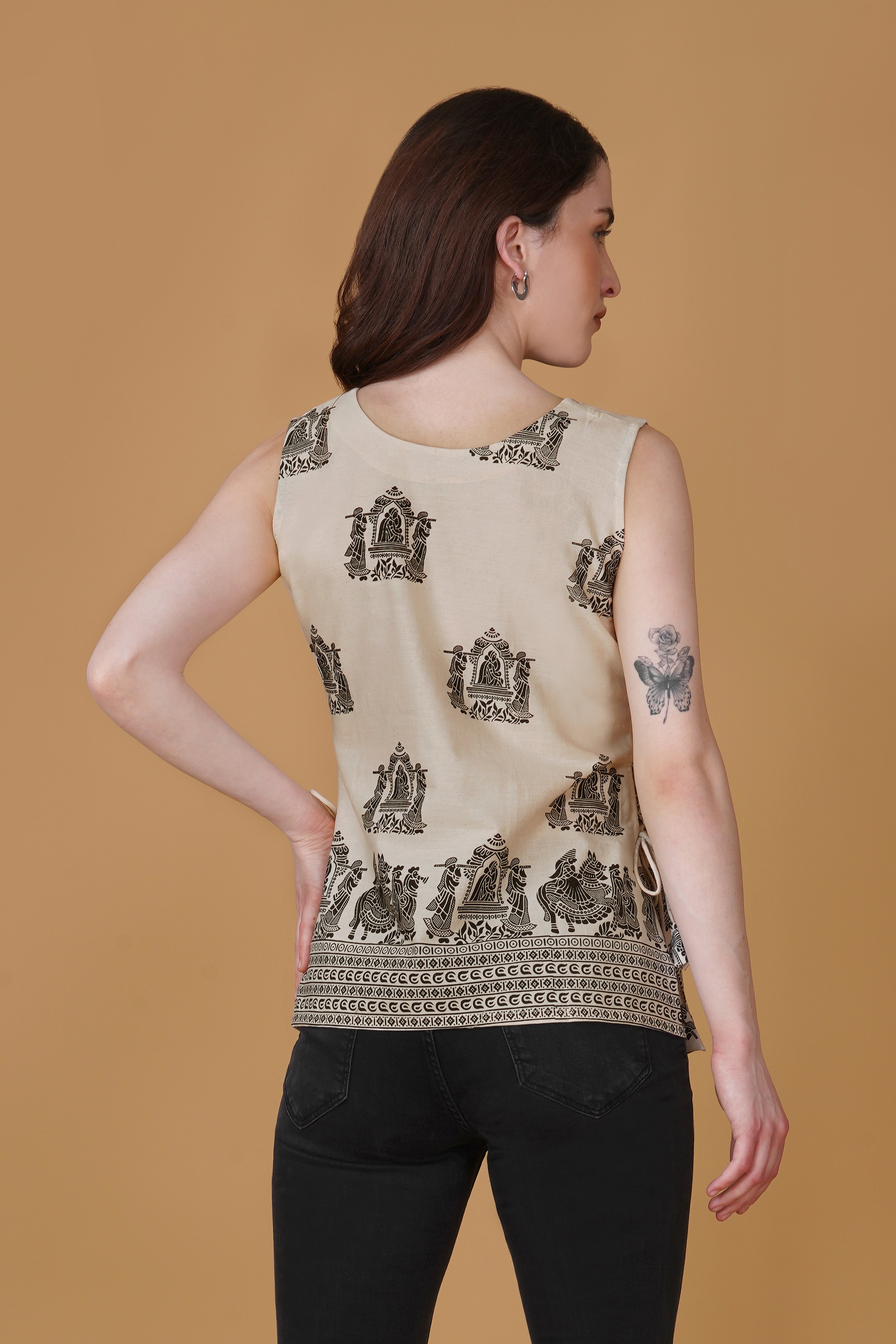 Ethnic Printed Pure Cotton Casual Top
