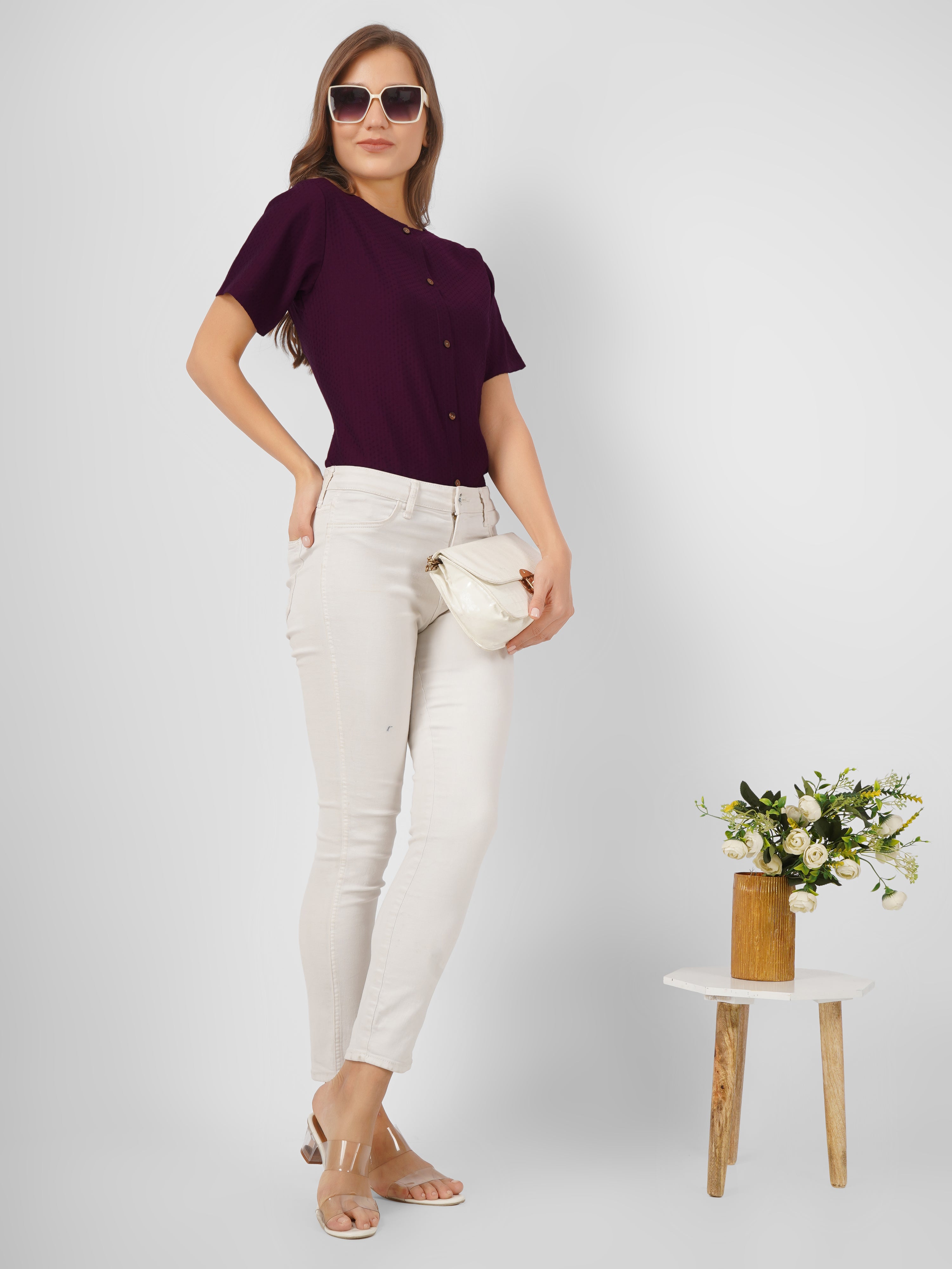 Women Solid Casual Top