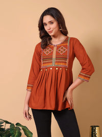 Women embroidery work tunic top