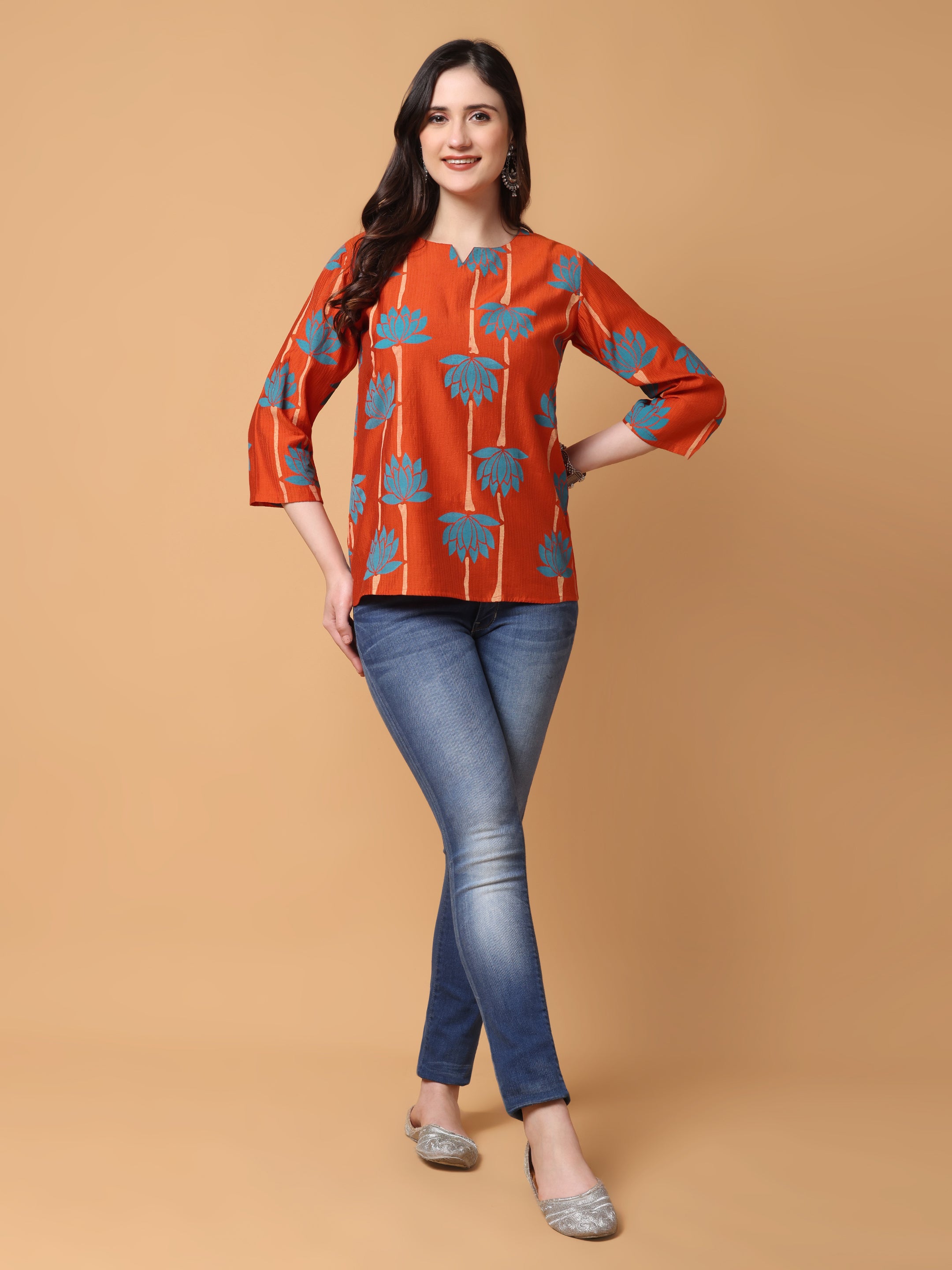 Women Lotus Printed Top