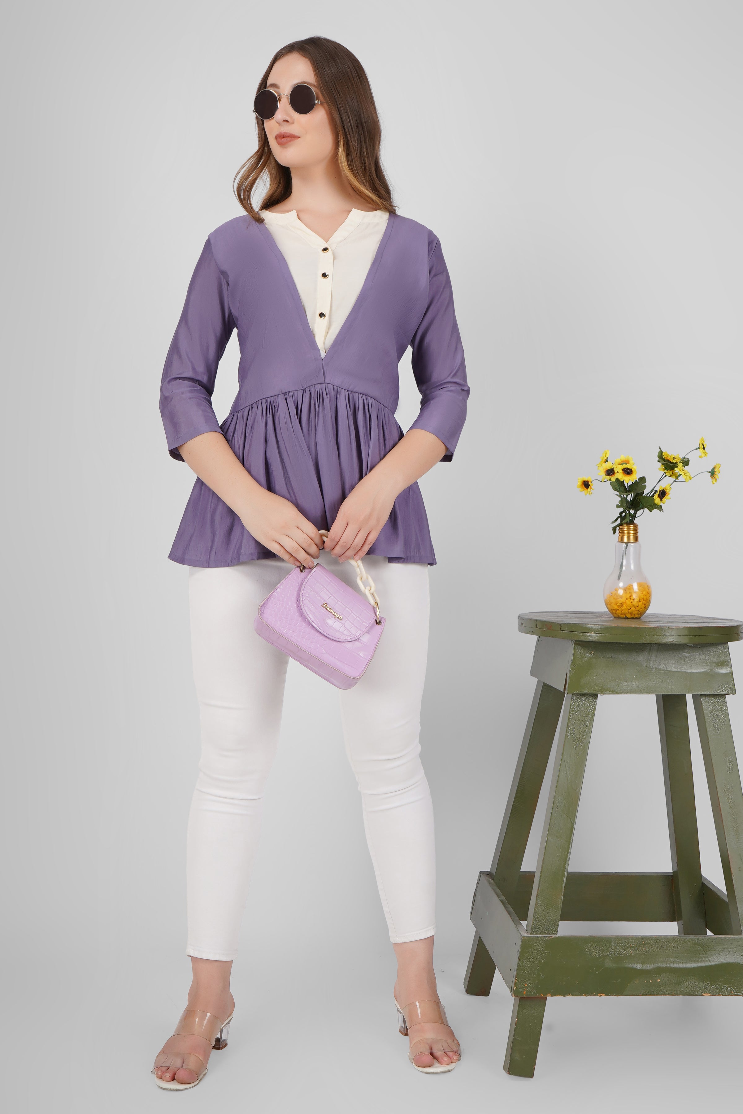 Women Solid Flared Tops
