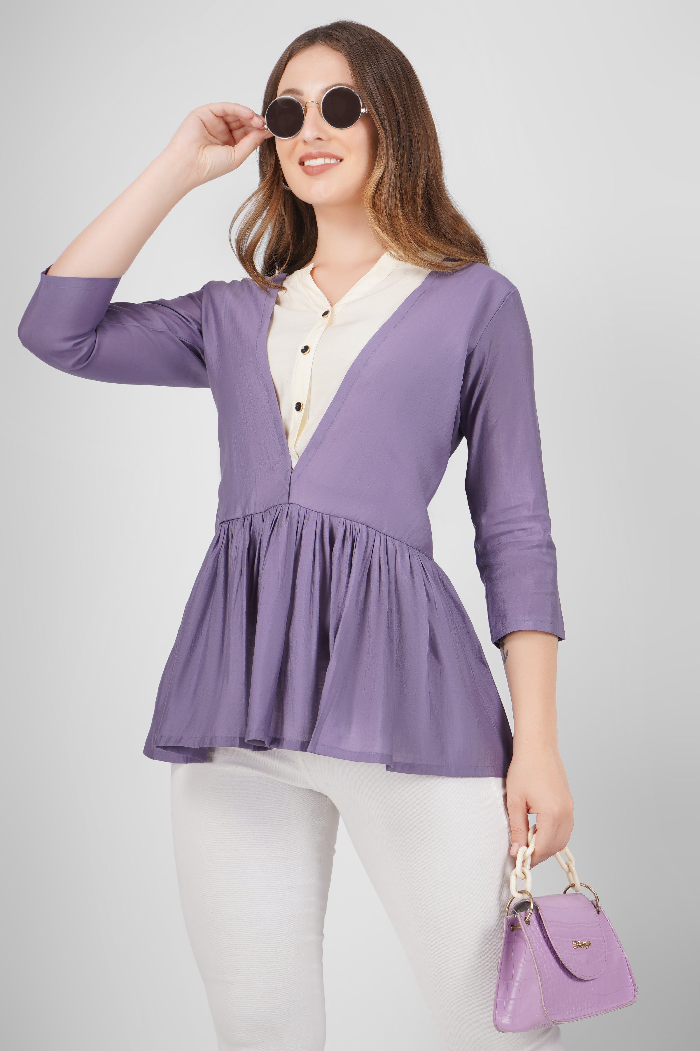 Women Solid Flared Tops