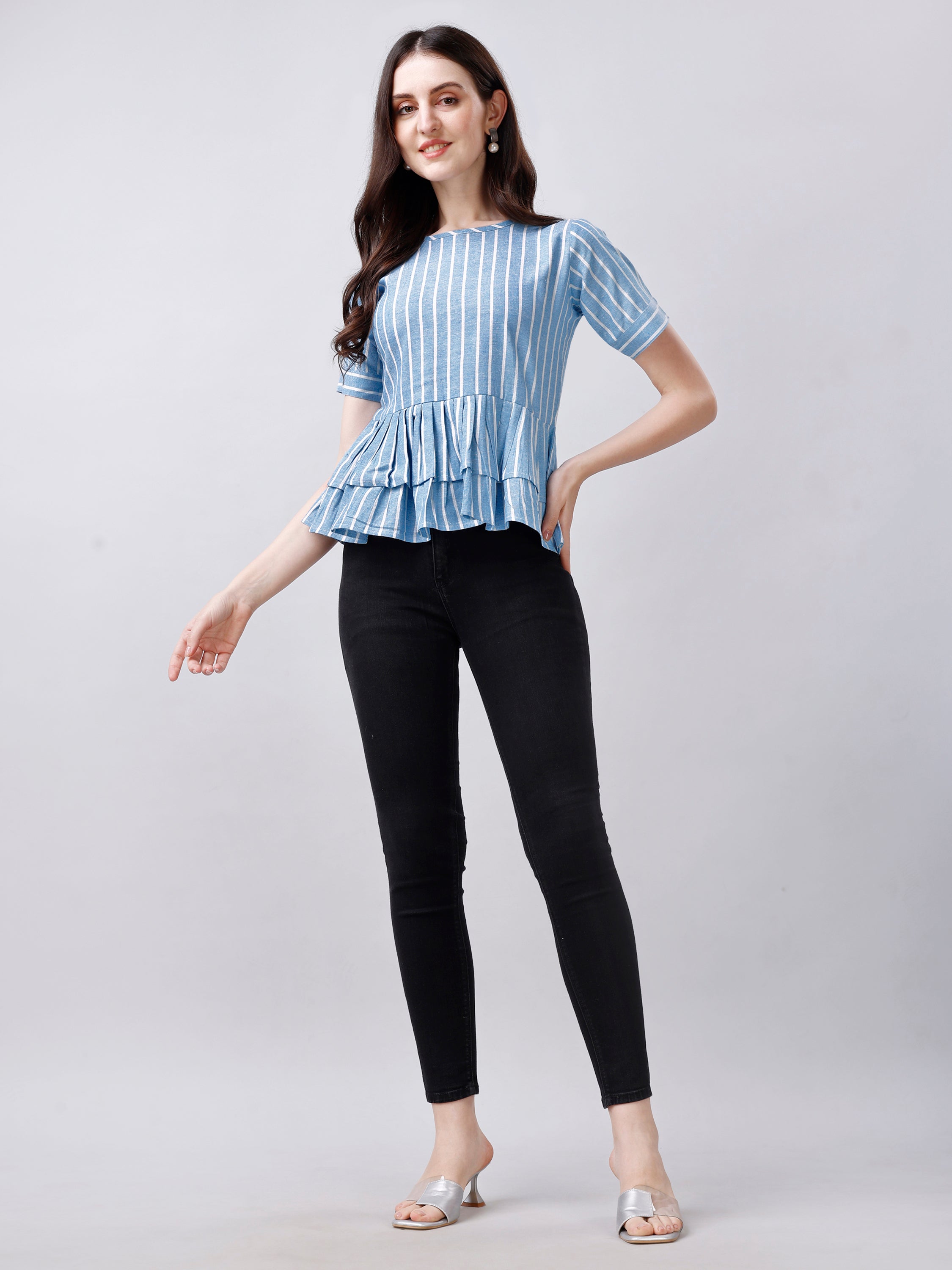 Women Striped Formal Tops