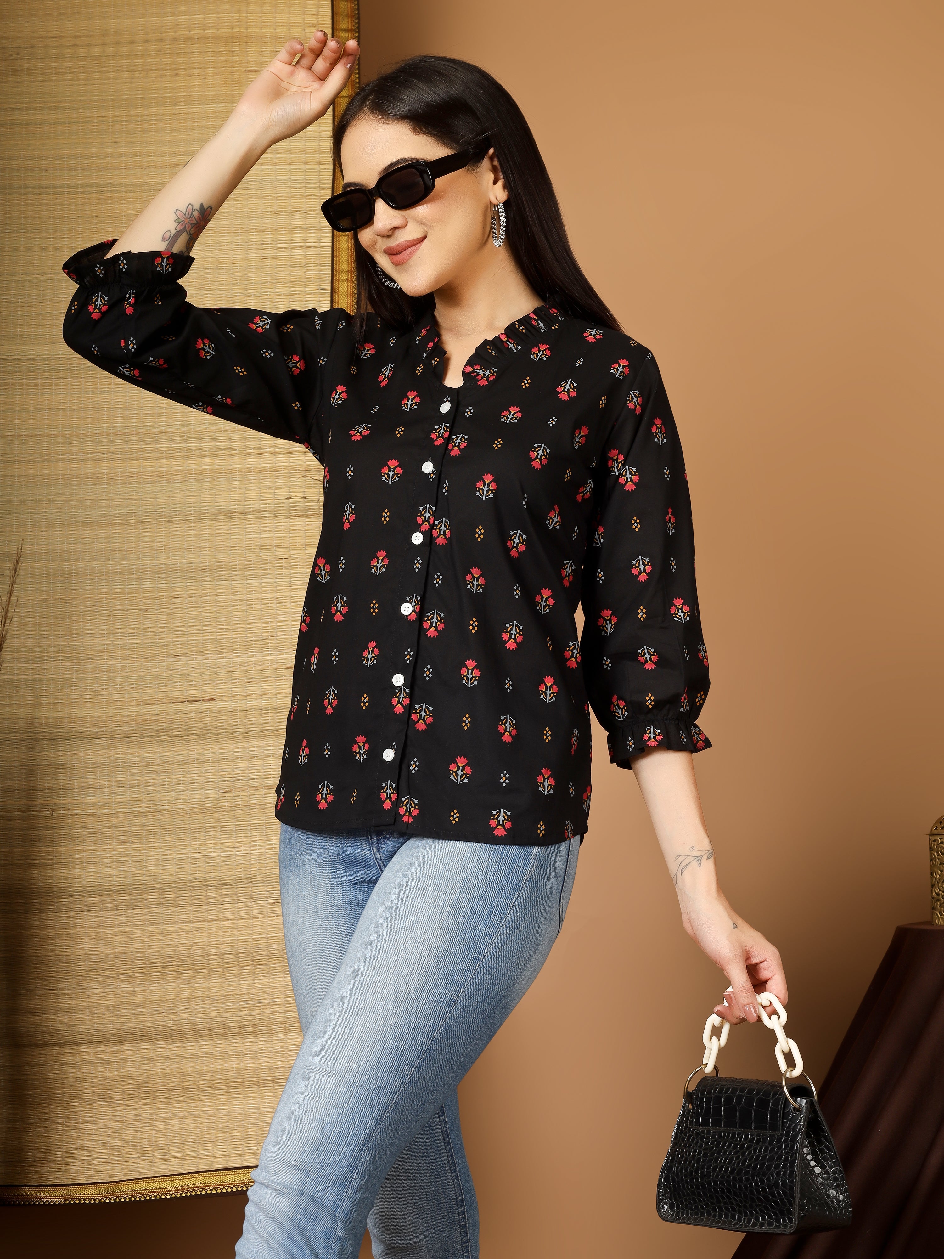 Women Floral Printed Casual Tops