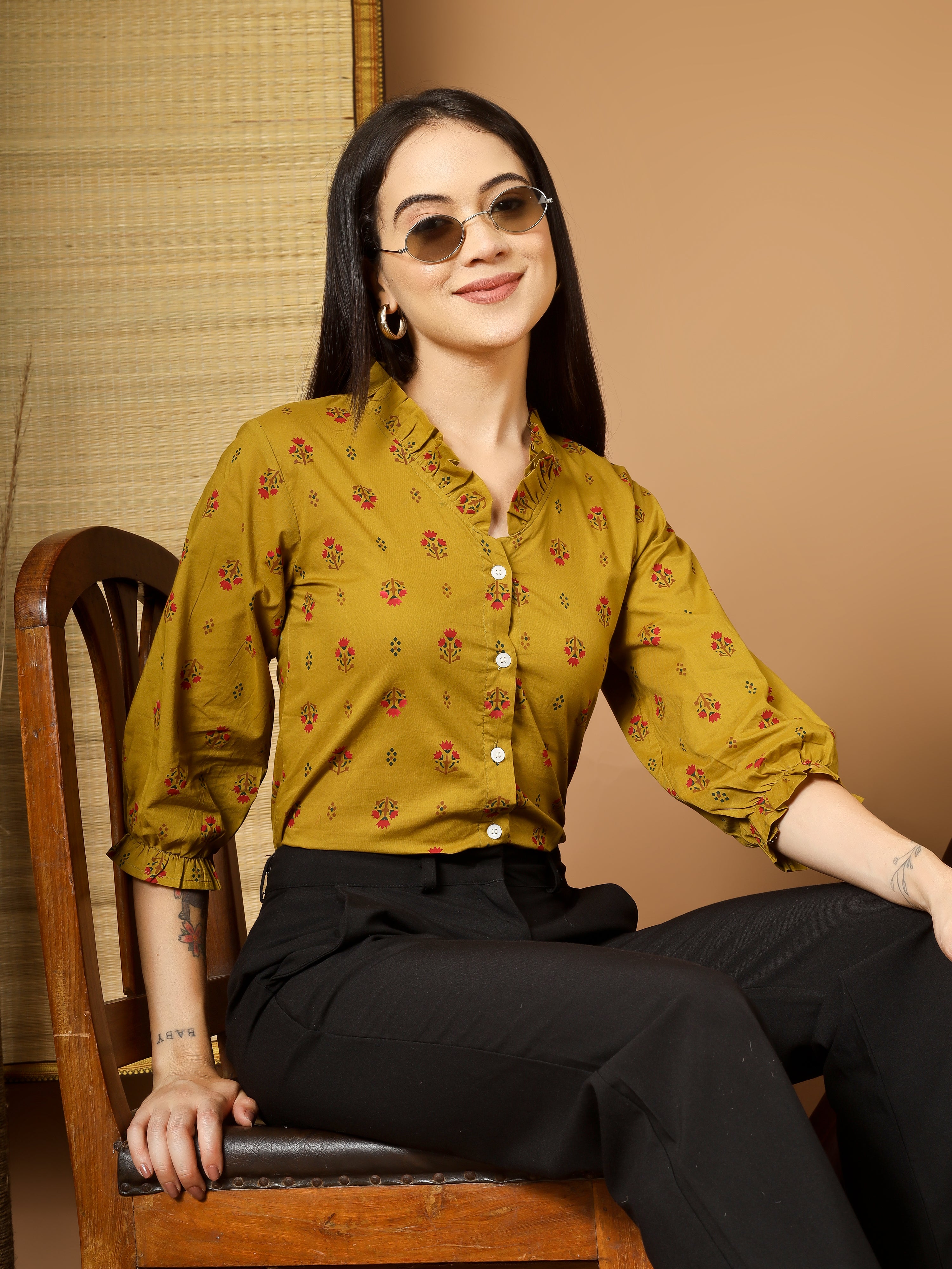 Women Floral Printed Casual Tops