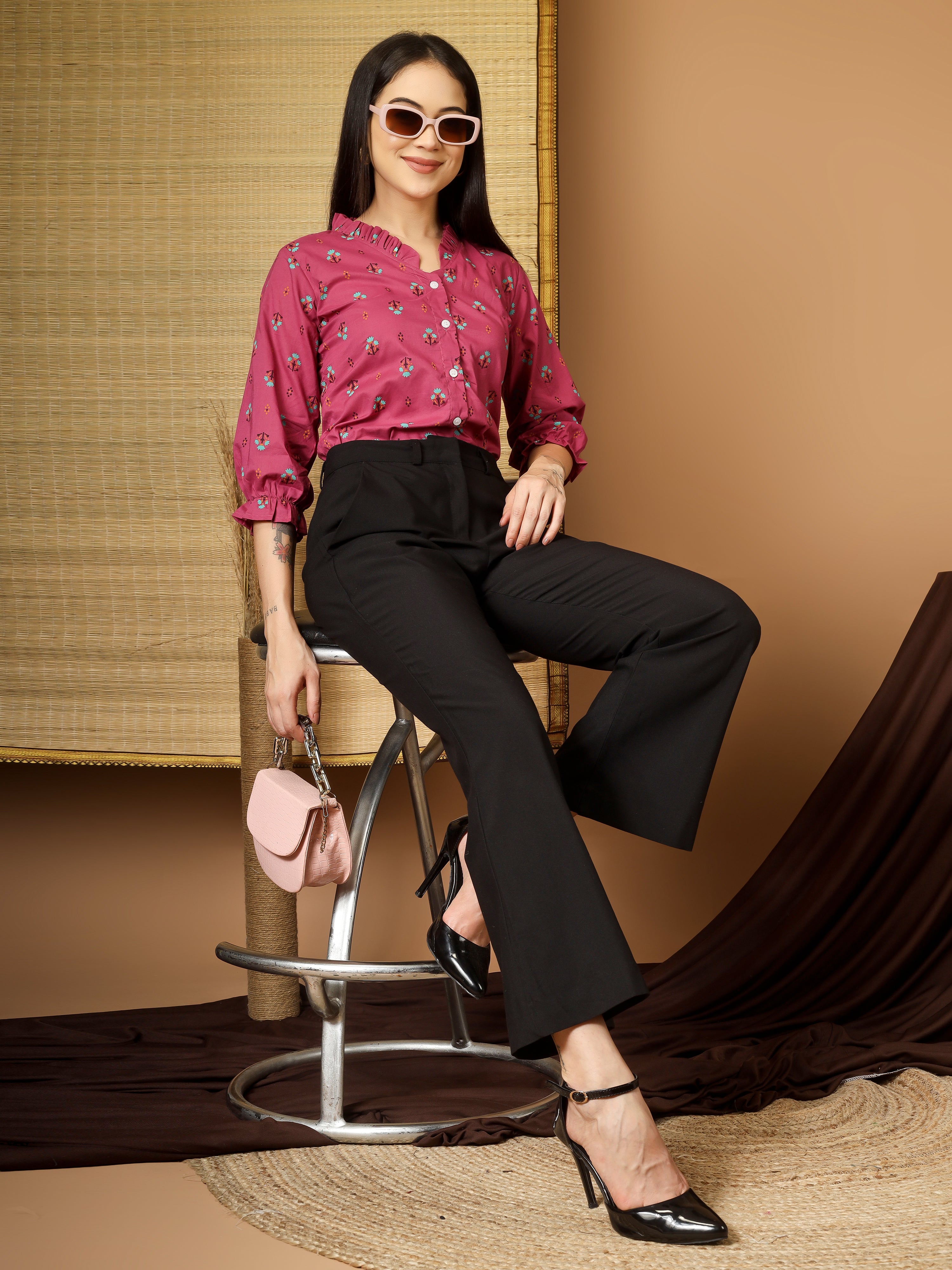 Women Floral Printed Casual Tops