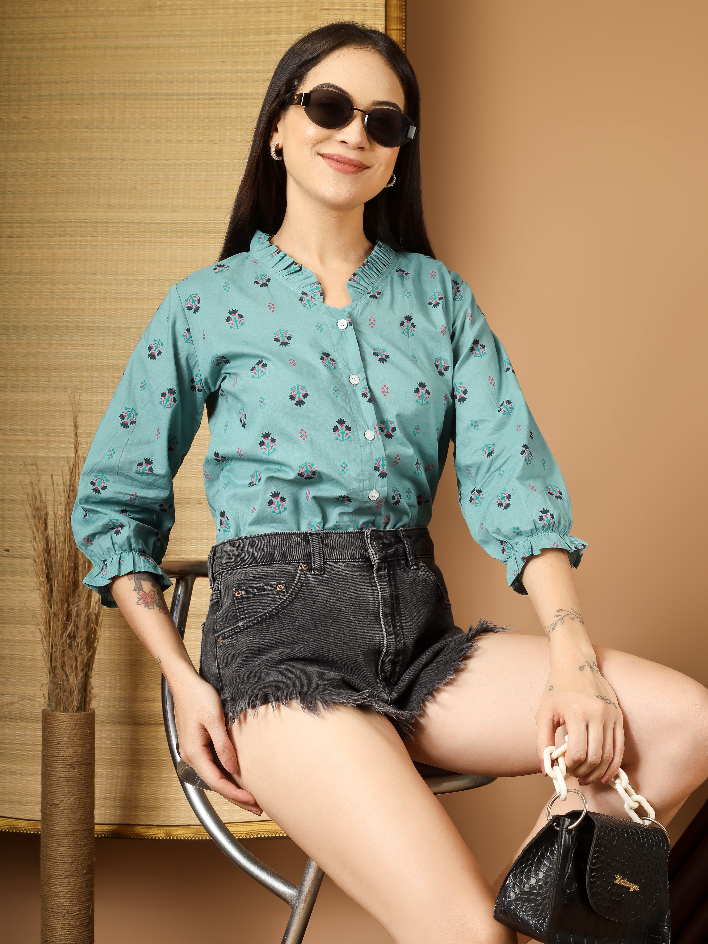 Women Floral Printed Casual Tops