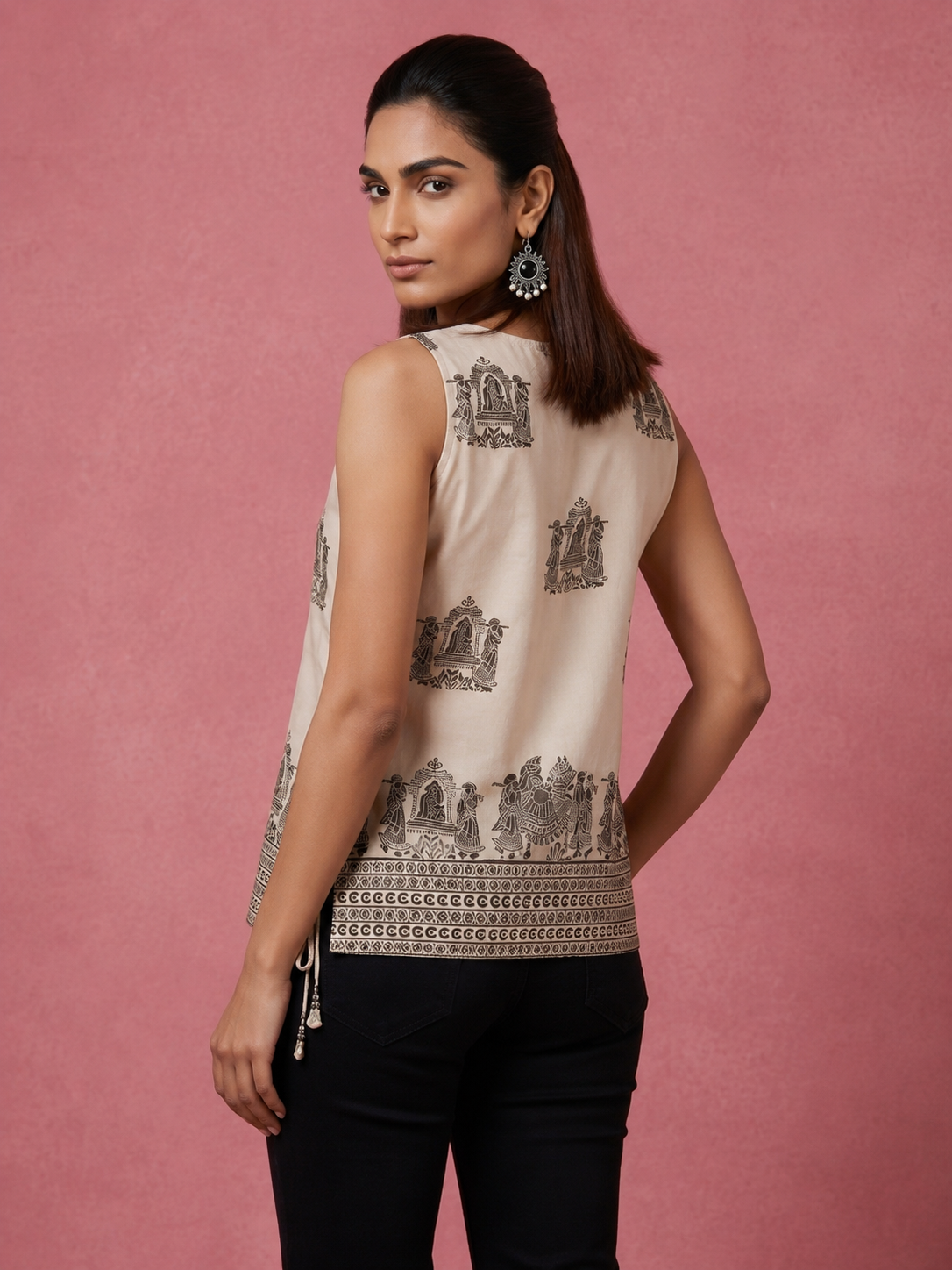Ethnic Printed Pure Cotton Casual Top