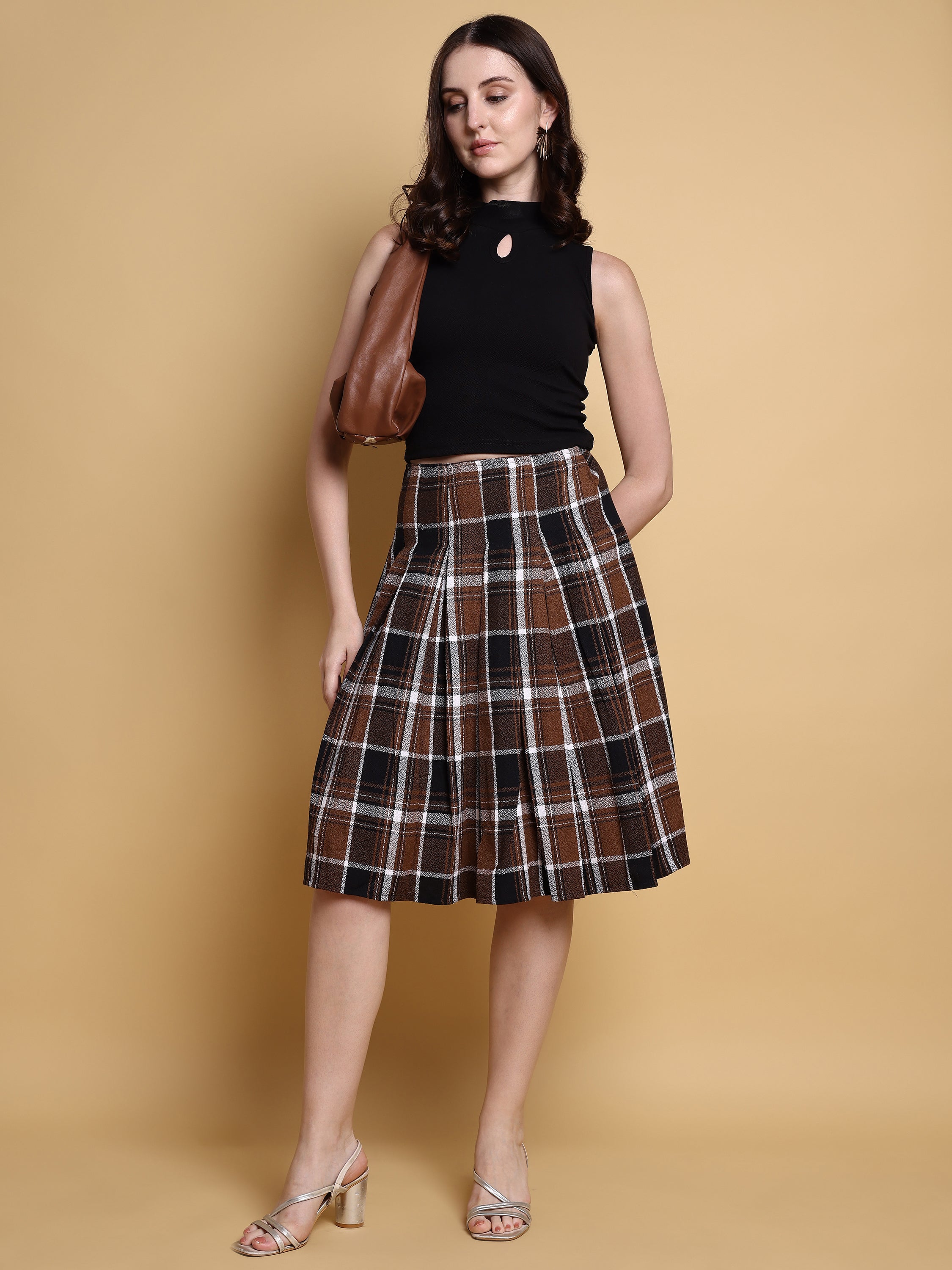 Women Flared Midi Skirt