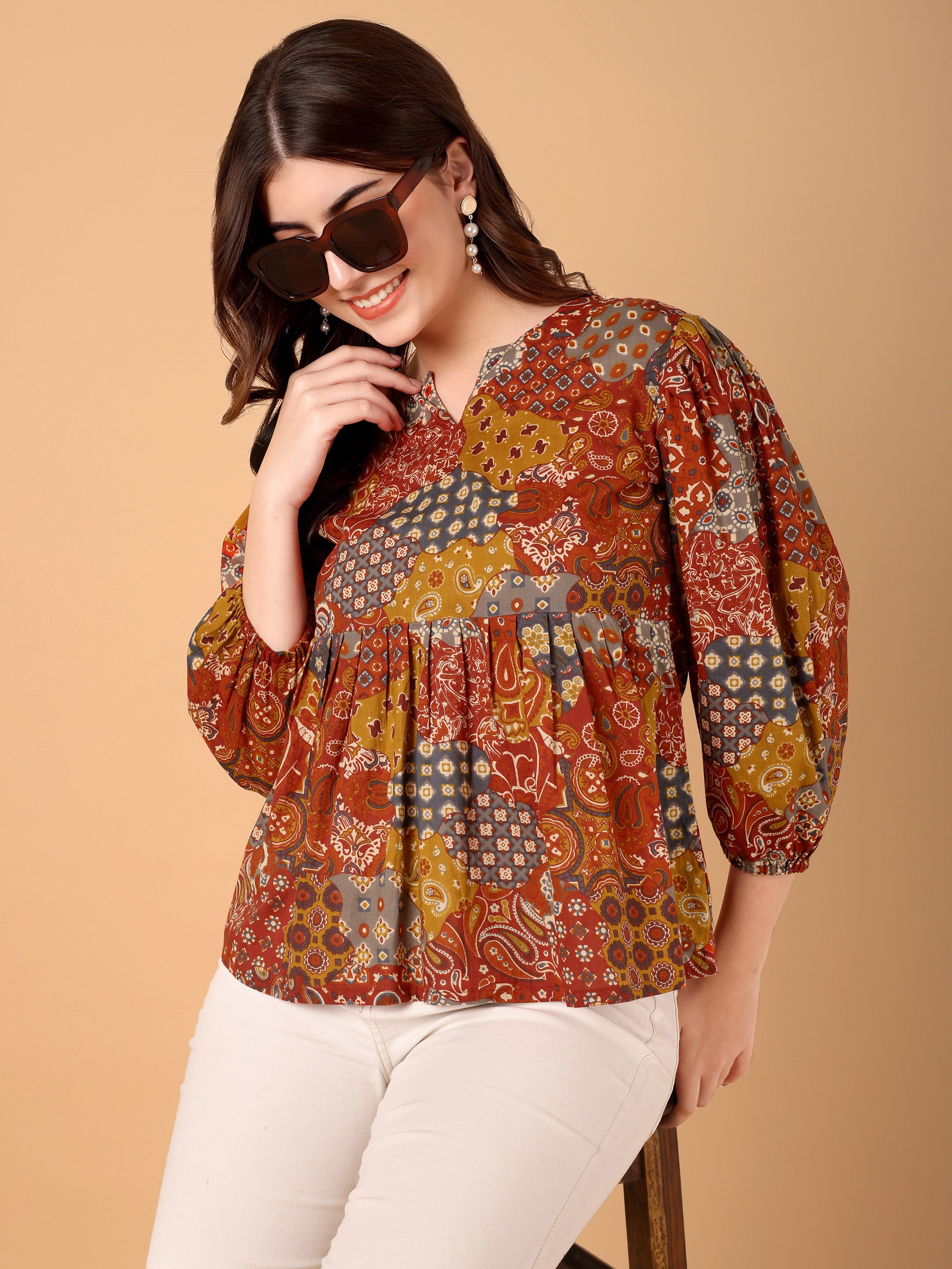 Women Ethnic Motifs Printed Top