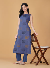 Lavender Cotton Printed Kurta set