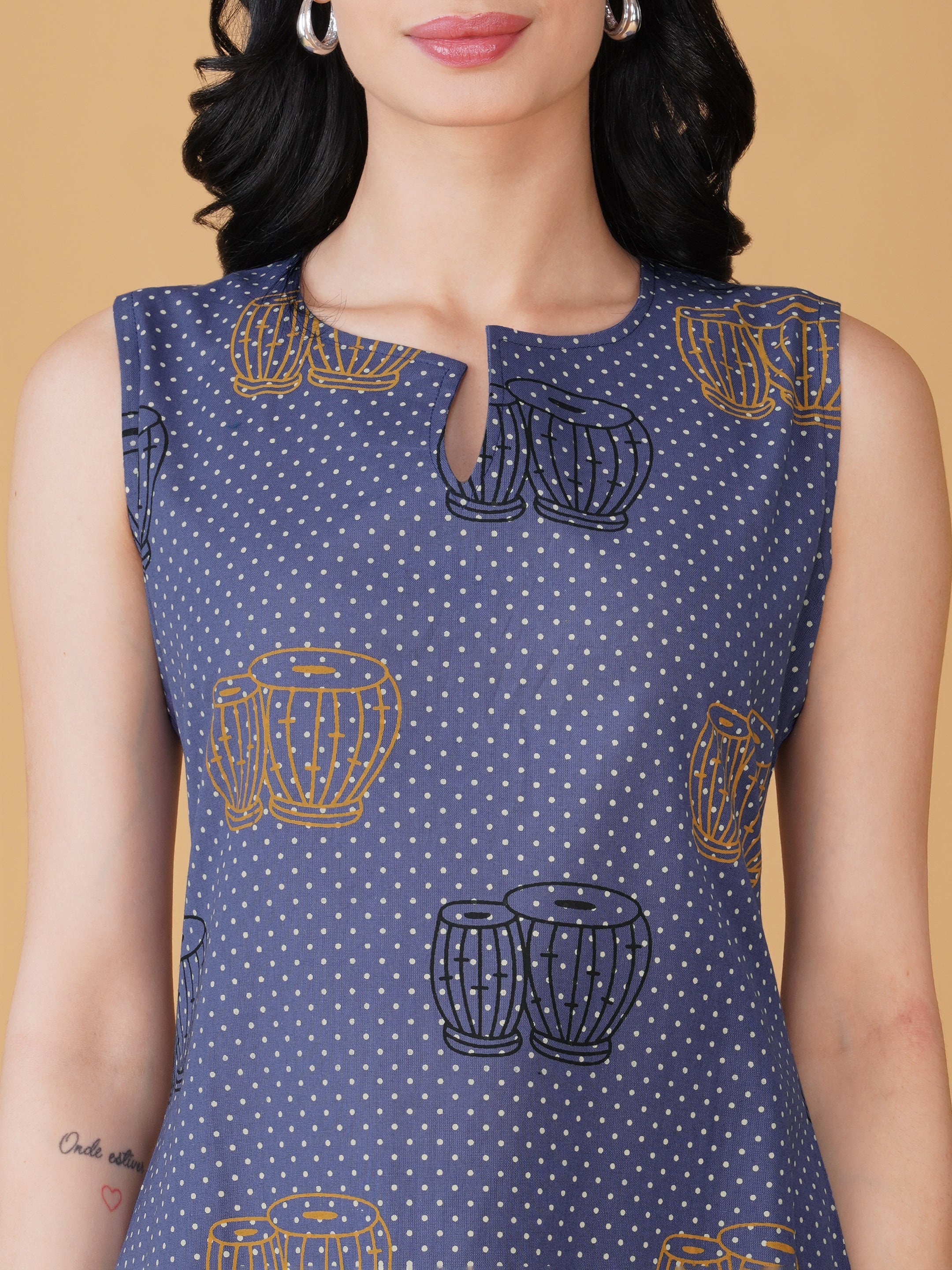 Lavender Cotton Printed Kurta set