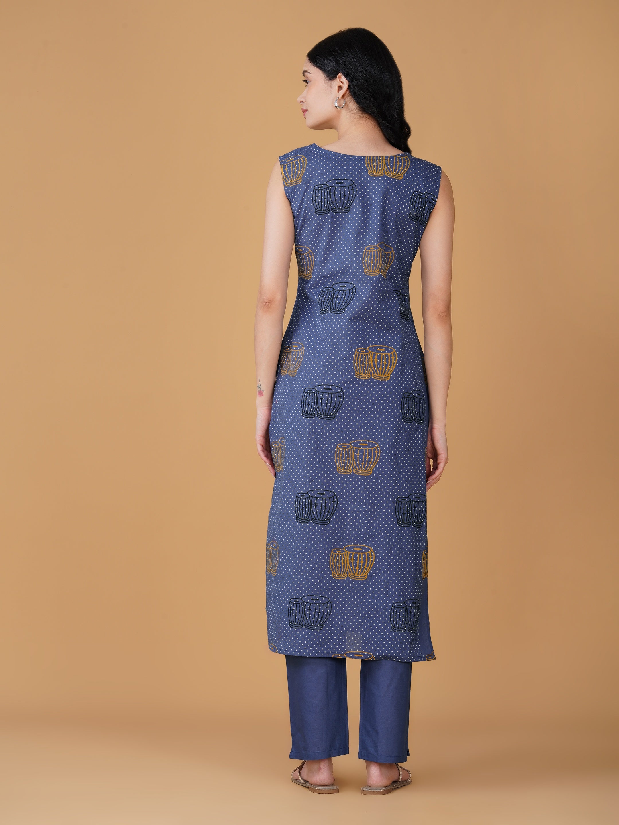 Lavender Cotton Printed Kurta set