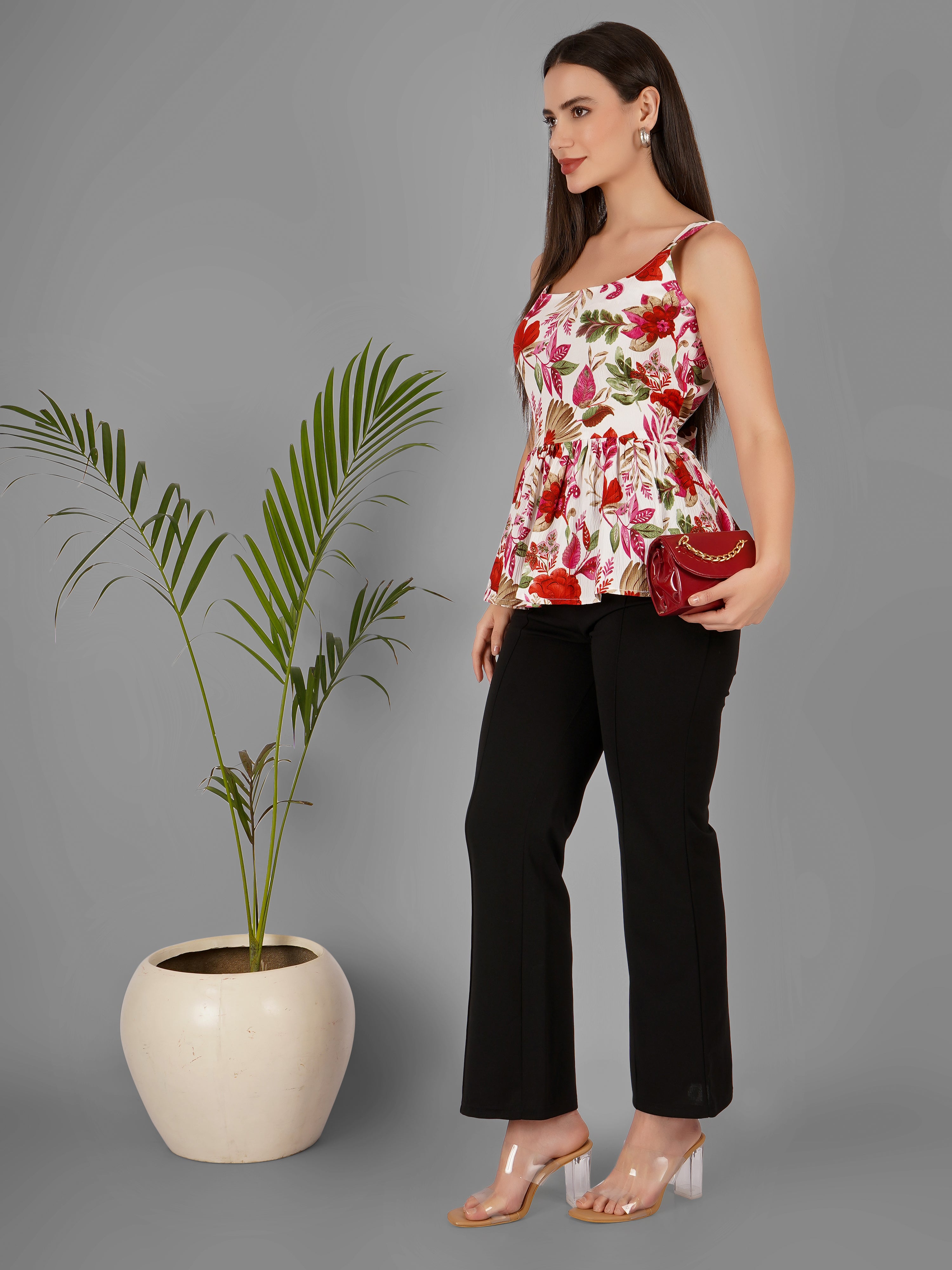 Women Floral Printed Beach Wear Tops