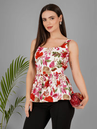 Women Floral Printed Beach Wear Tops