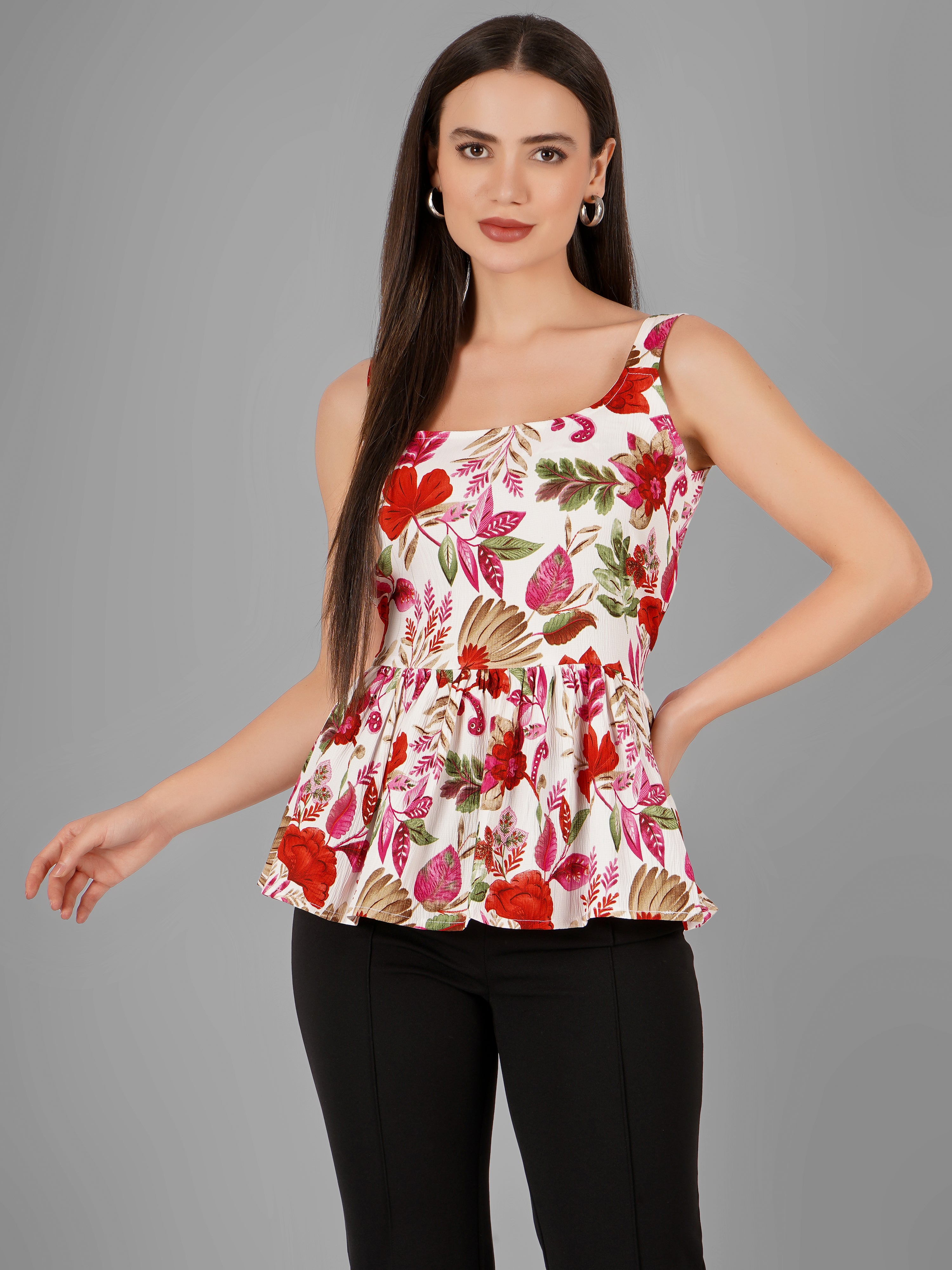 Women Floral Printed Beach Wear Tops