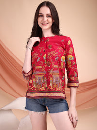 Women Village Printed Top