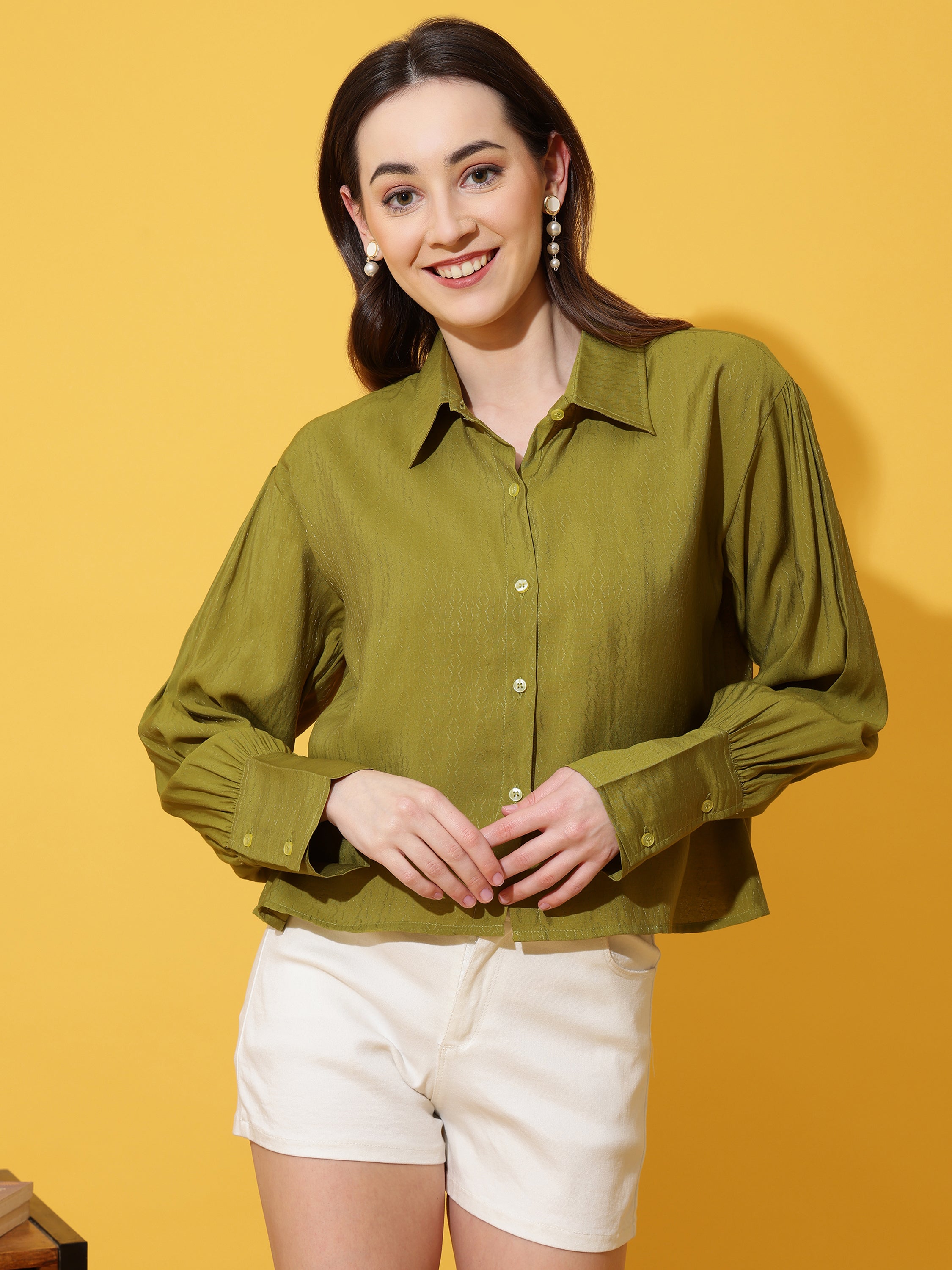 Kinjo Women Solid Formal Shirts
